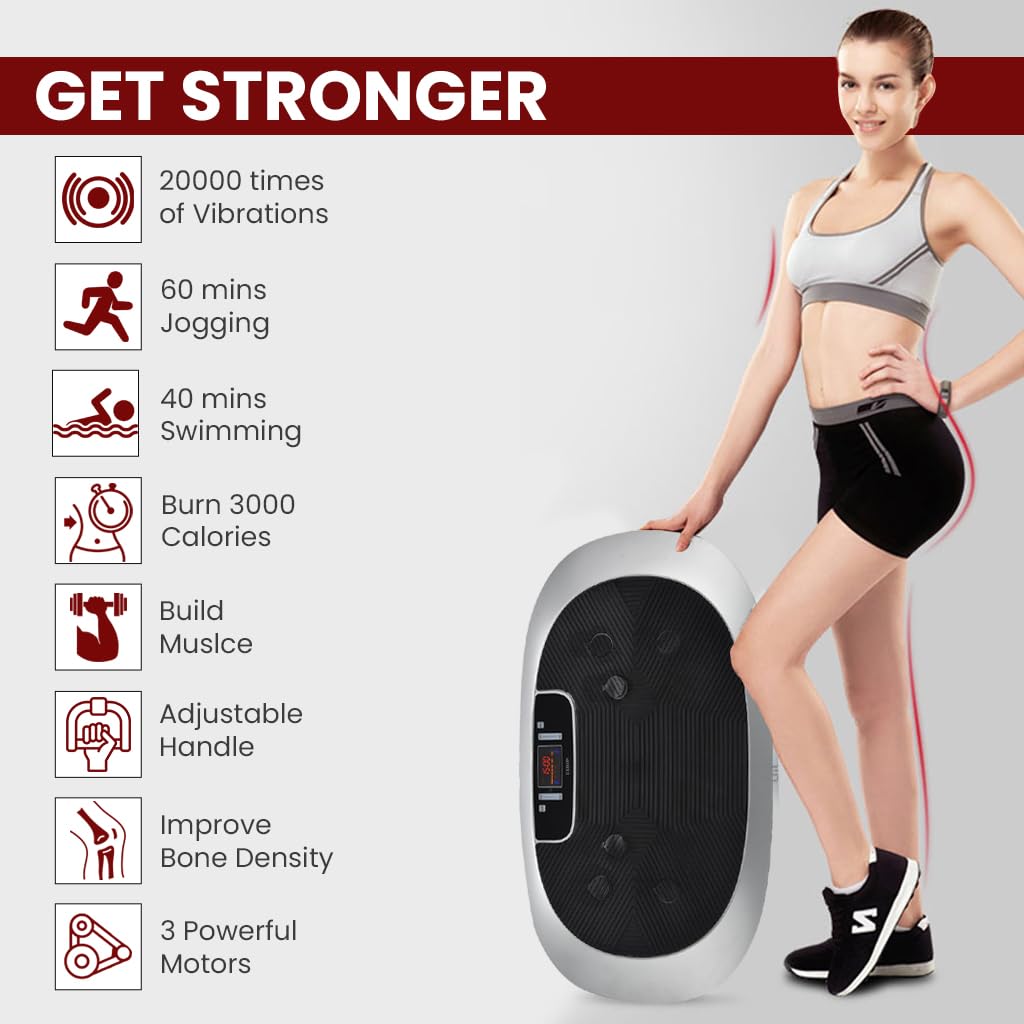 EILISON 4D Vibration Plate Exercise Machine with 3 Powerful Silent Motors - Oscillation, Linear & Pulsation Modes for Home Workout - Full Body Vibration Platform for Weight Loss, Muscle Recovery & Toning - Perfect for Home Gym, Physical Therapy & Post-Workout Relaxation
