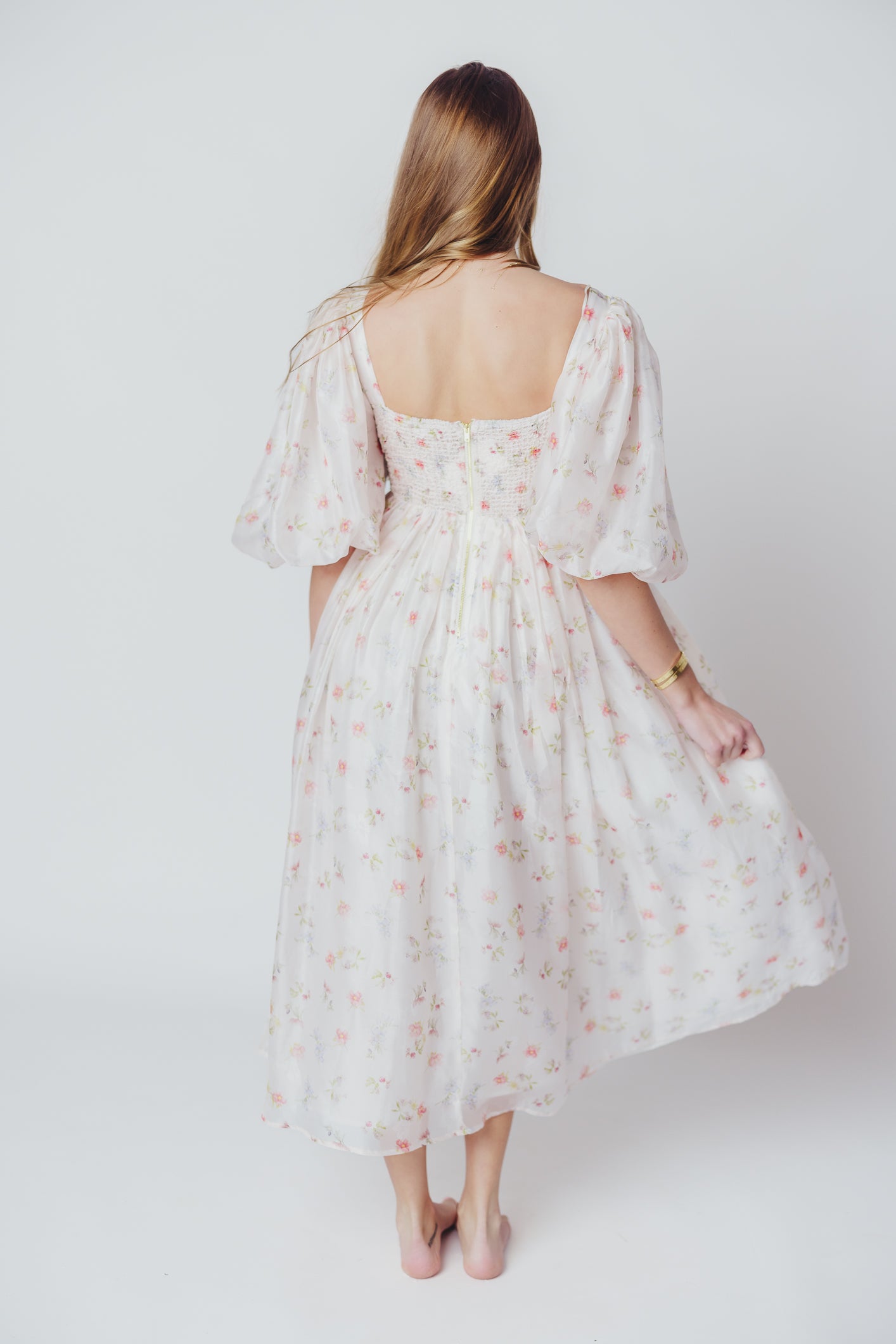 Harlow Maxi Dress - Tiny Pink Floral Print, Bump Friendly Maternity Dress, Inclusive Sizing S-3XL | Perfect for Summer Weddings, Beach Vacations & Casual Outings