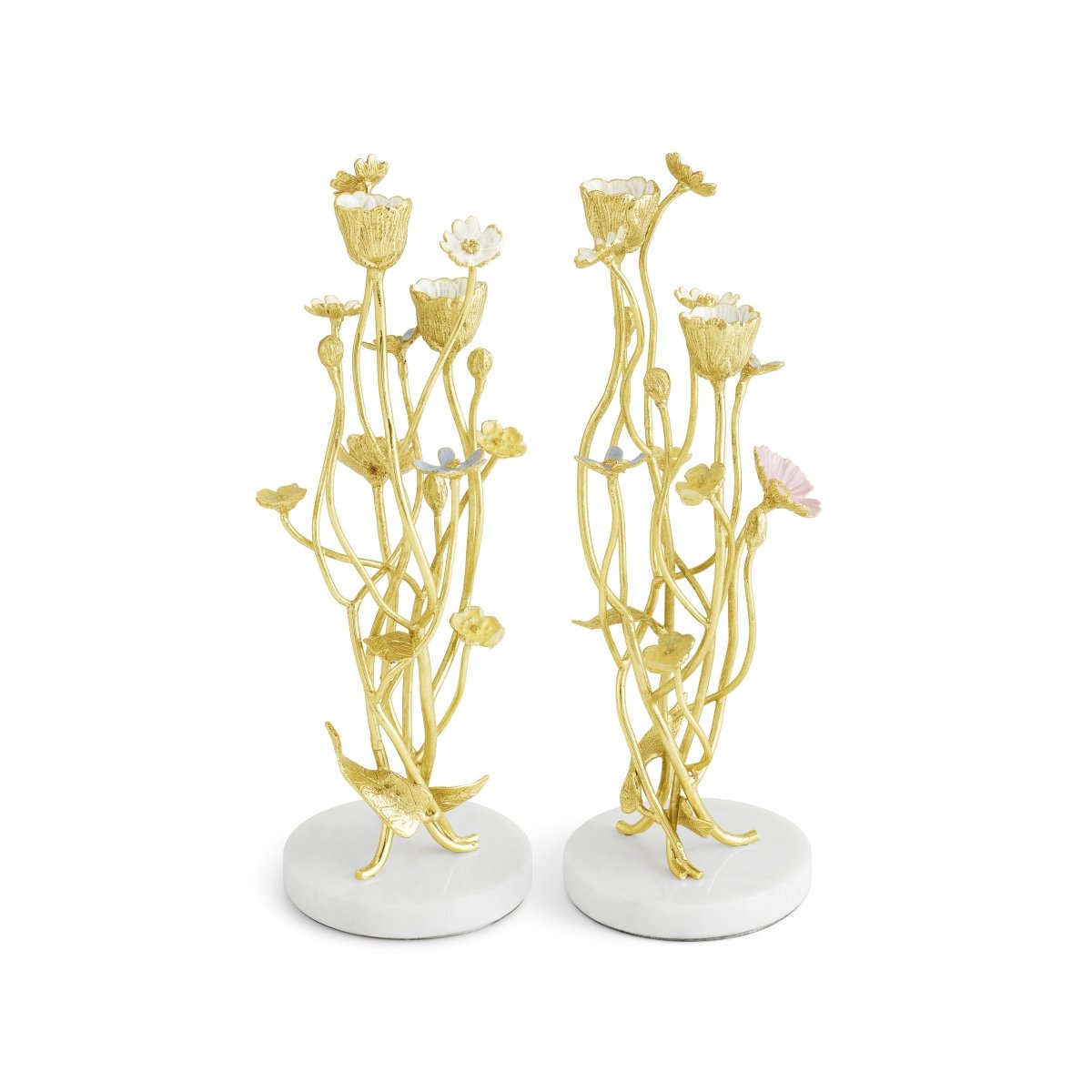 Wildflowers Candle Holders Set of 2 - Elegant Glass Votive Candle Holders for Wedding Centerpieces, Home Decor, and Romantic Ambiance