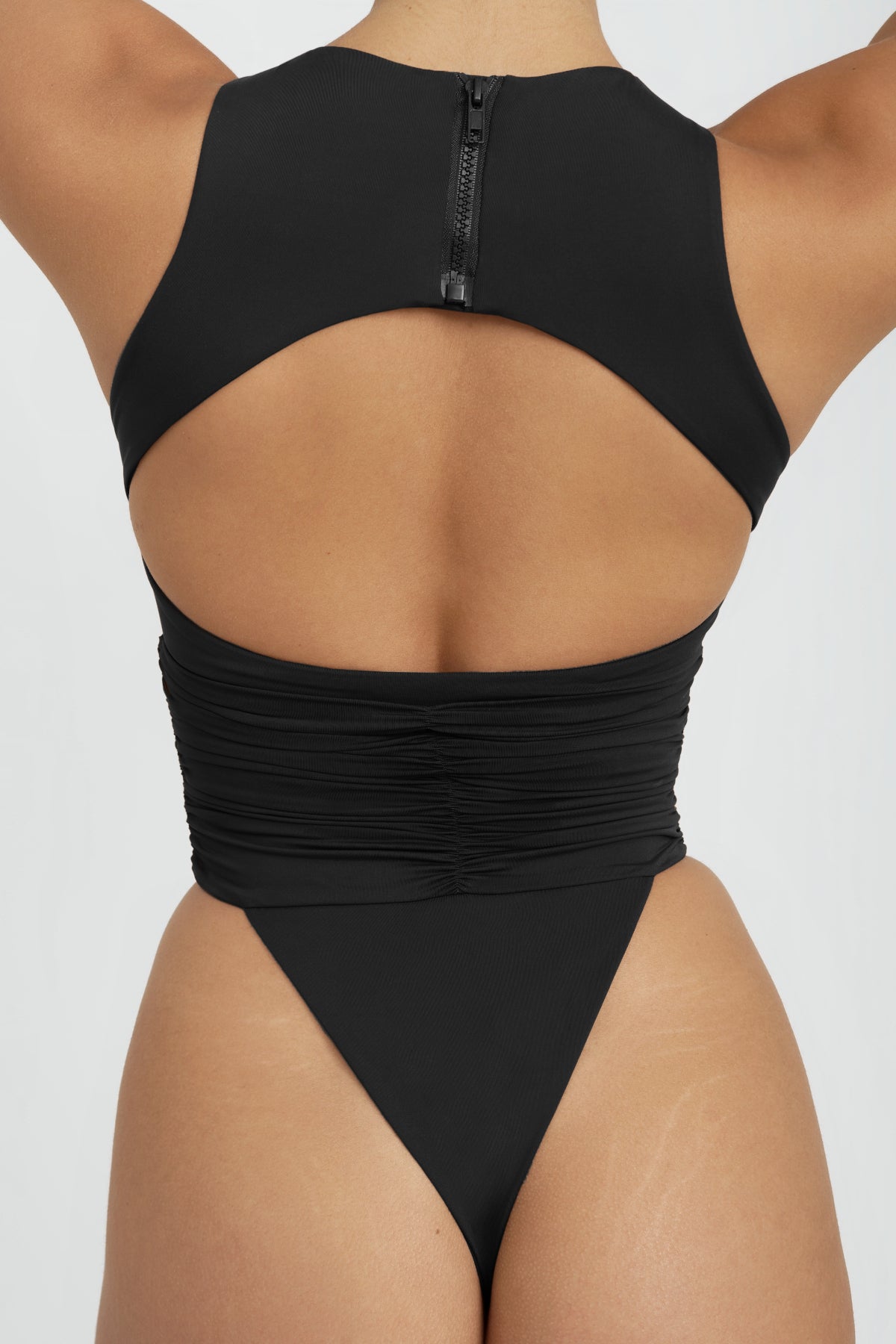 Jace Thong One Piece Swimsuit for Women - Black - High Waist Bikini Bottom for Beach, Pool & Summer Vacation