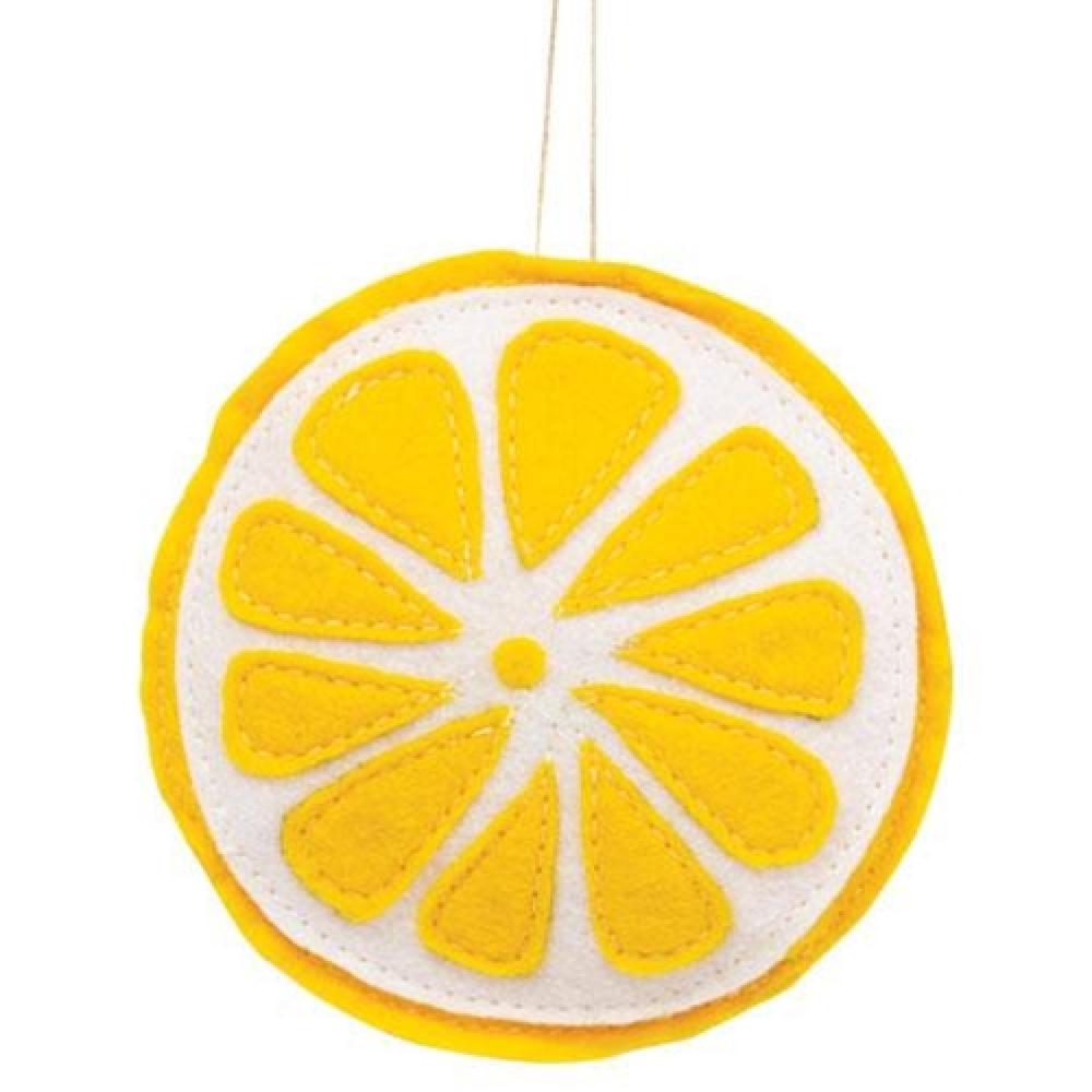 Handmade Felt Lemon Slice Ornament - Cute DIY Home Decor for Christmas Tree, Kitchen, Party & Gift Giving