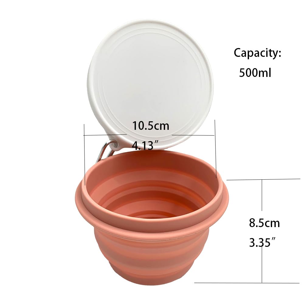 Collapsible Silicone Food Storage Bowl with Lid - 18OZ Portable Foldable Container for Salad, Lunch & Meal Prep | Perfect for Camping, Hiking, Travel & Outdoor Activities