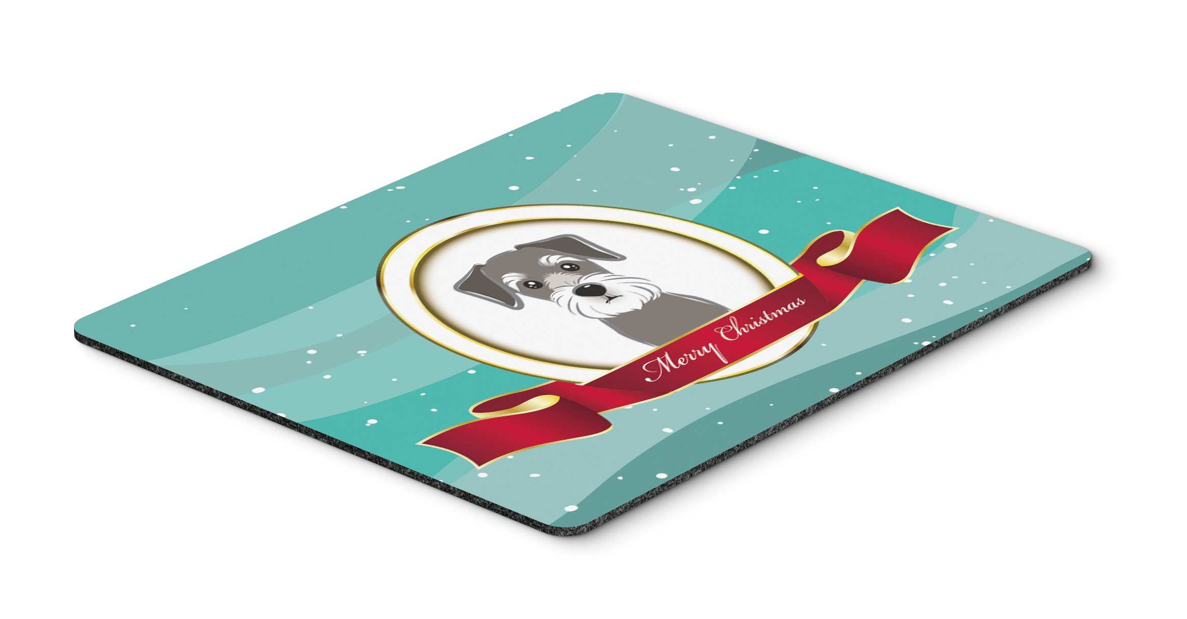 Schnauzer Merry Christmas Mouse Pad - Large Washable Non-Slip Desk Mat for Home Office, Gaming & Computer Work | Holiday Decor & Gift Idea for Dog Lovers