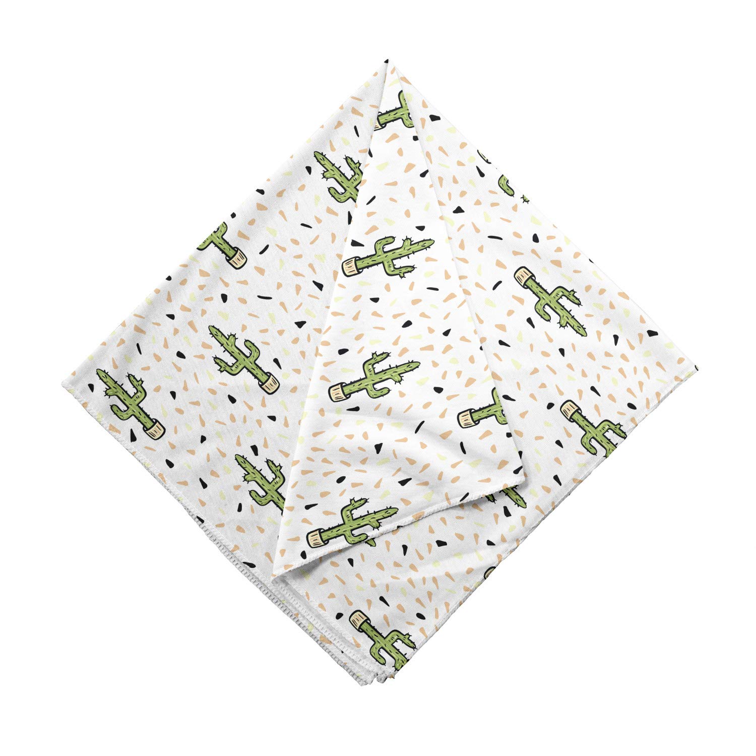 Ambesonne Exotic Unisex Bandana - Cactus Plants in Pots Design, Fashion Headscarf for Men & Women | Perfect for Outdoor Activities, Music Festivals, and Summer Style