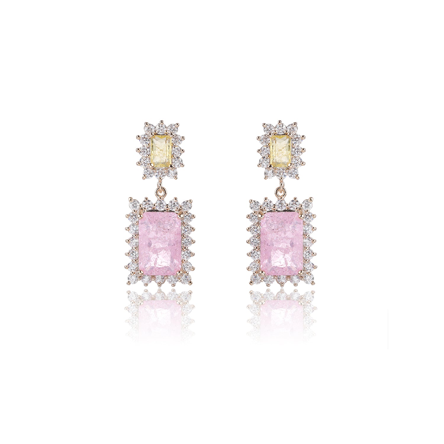 Trendy Zircon Square Drop Earrings for Women - Elegant Party Jewelry for Girls' Night Out, Date Night & Special Occasions CE11706