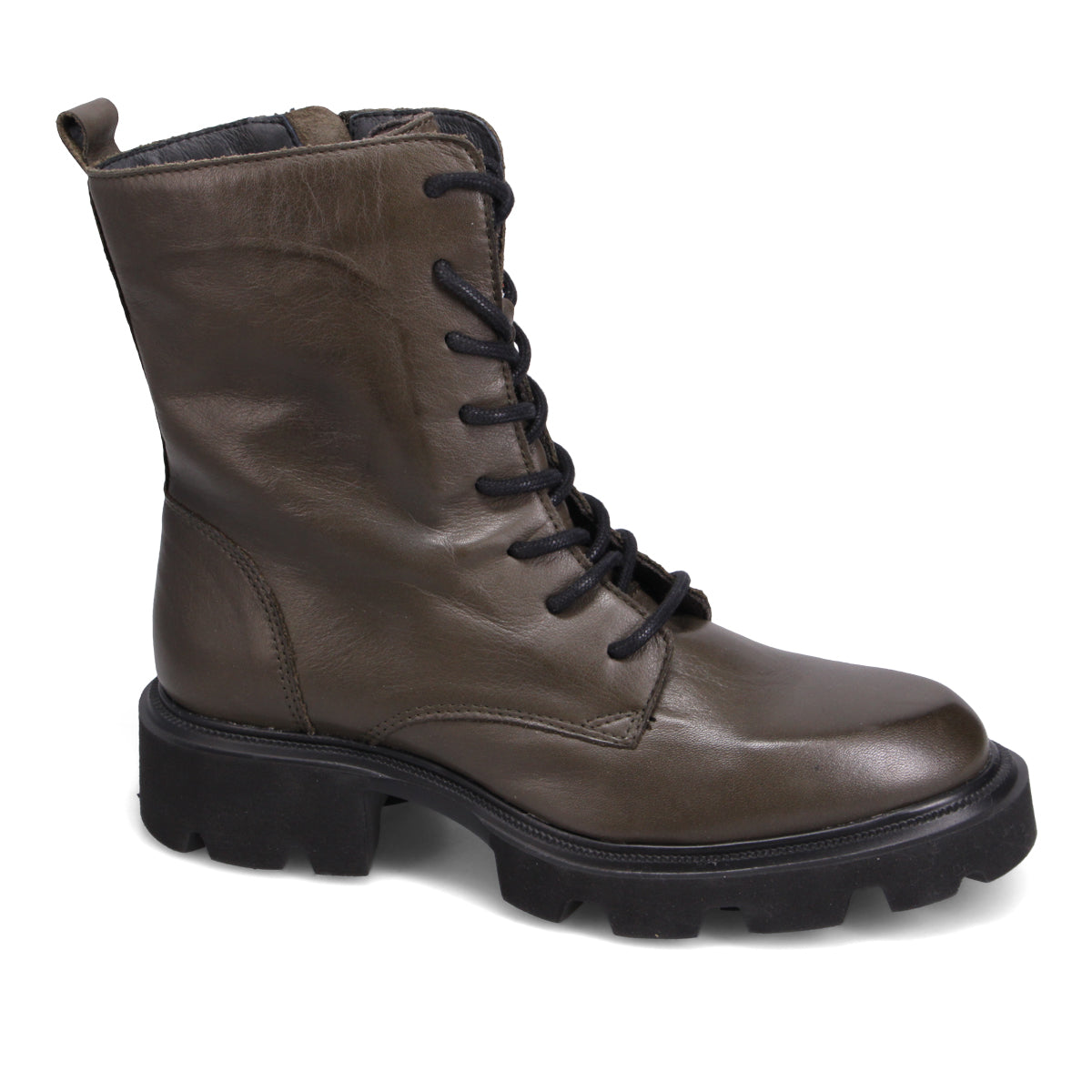 Techno Lace Up Boots for Women - Stylish Chunky Heel Ankle Booties with Side Zipper | Perfect for Casual Outfits, Office Wear & Night Out