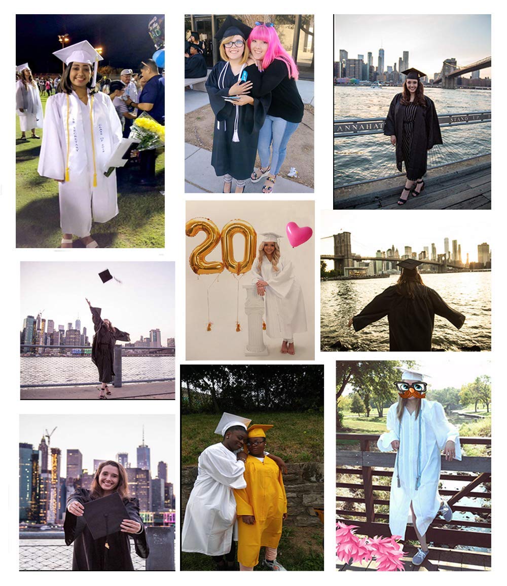GFY Unisex Matte Graduation Cap & Gown Set with 2025 Tassel - High School, College, University Commencement Ceremony Outfit for Students - Perfect for Graduation Photos, Yearbook & Diploma Ceremonies