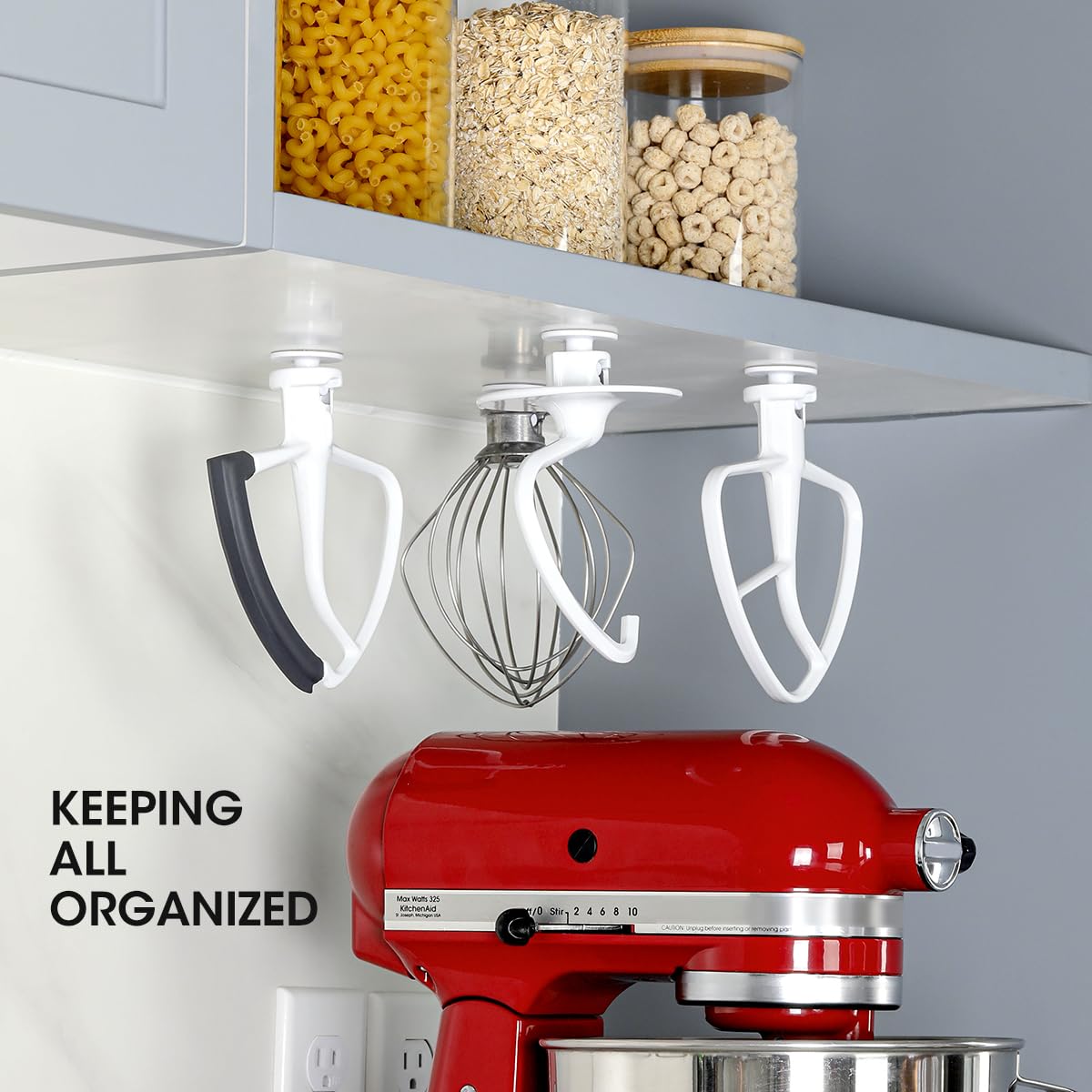 Aieve 4-Pack Stand Mixer Attachment Holders - Compatible with KitchenAid Mixers - Durable Storage Organizer for Mixer Accessories - Perfect for Baking, Cooking & Kitchen Organization