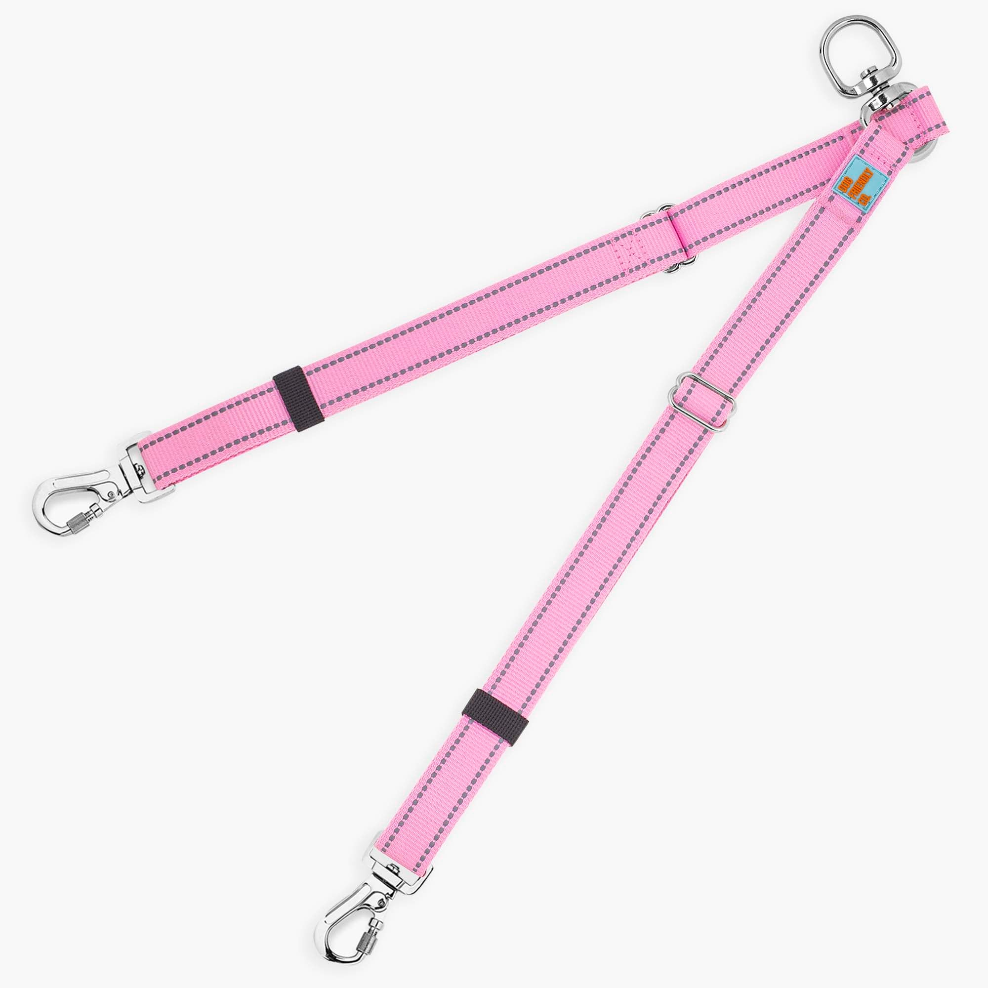 Dog Lead Splitter - Pink Dual Dog Leash for Walking 2 Dogs, Hands-Free Control for Hiking, Running & Outdoor Adventures
