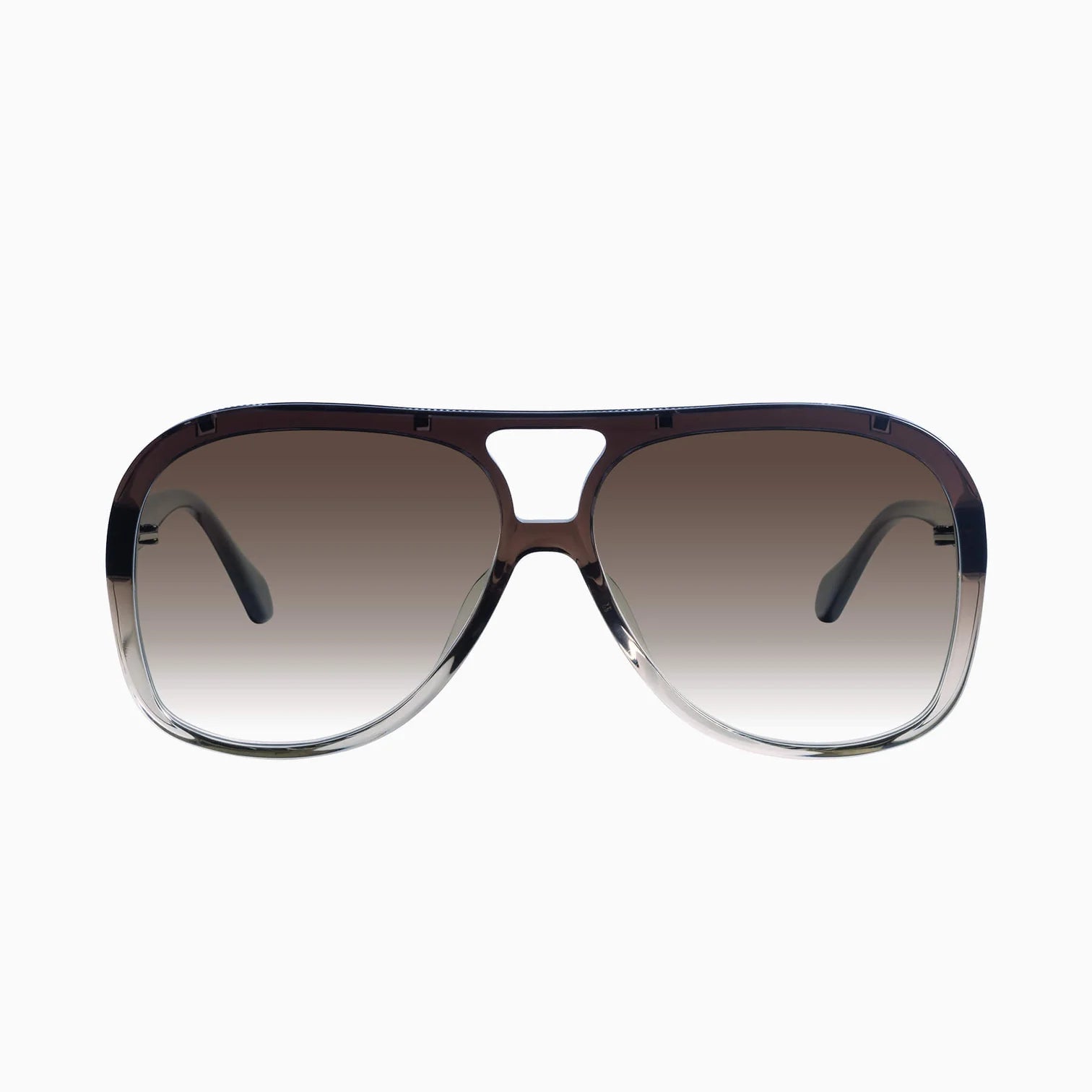 Bang Smoky Quartz Fade Sunglasses with Gun Metal Trim - Brown Gradient Aviator Style for Outdoor Sports & Driving