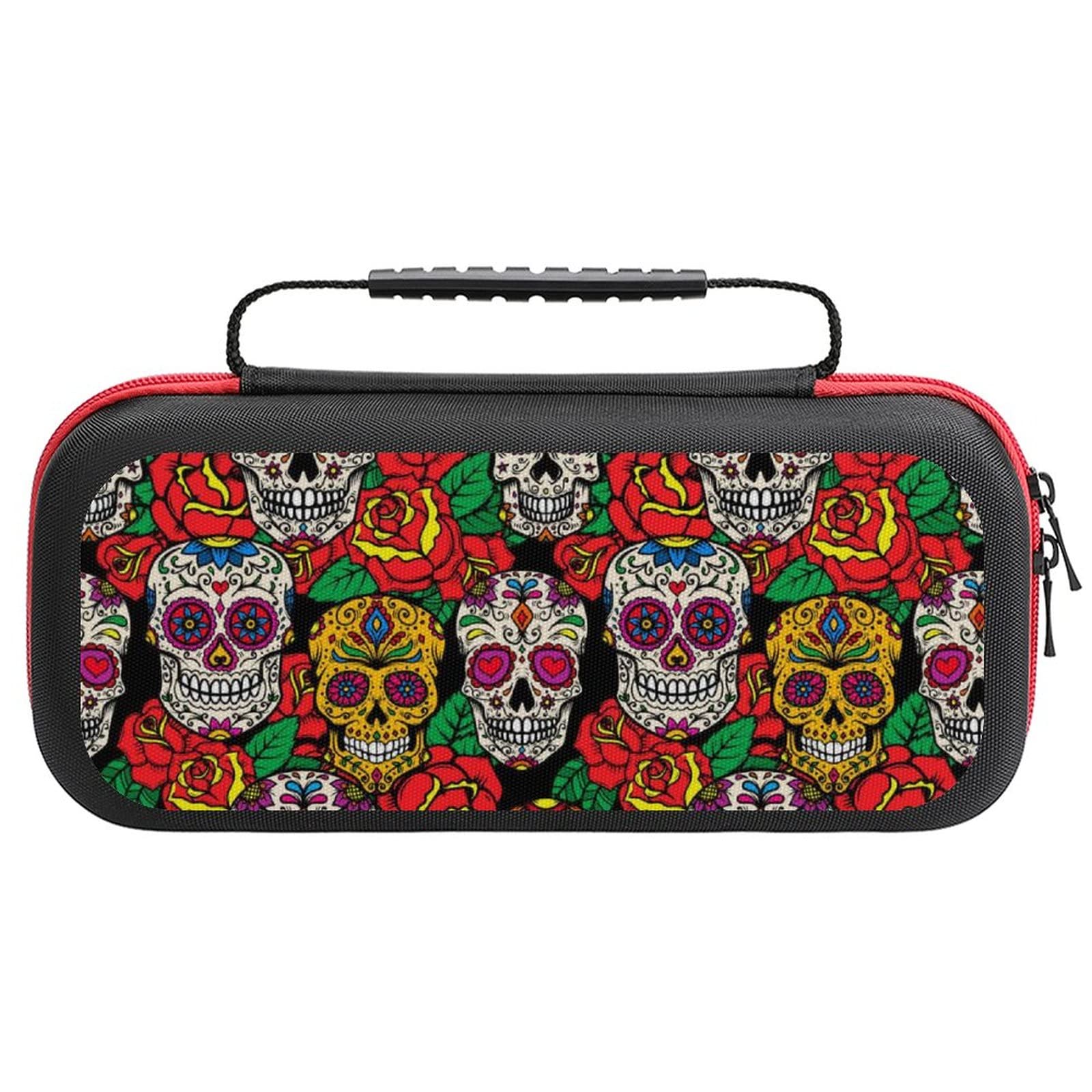 FunnyStar Mexican Sugar Skull Protective Carrying Case for Nintendo Switch - Durable Storage Handbag for Travel, Gaming & Everyday Use