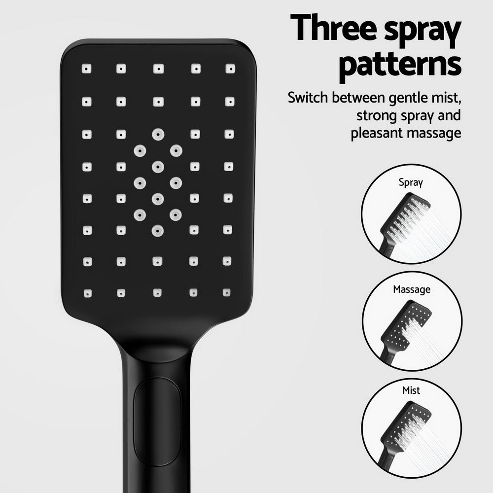 10'' Square Rain Shower Head with Handheld Sprayer - High Pressure Black Bathroom Shower Set for Spa-Like Relaxation at Home