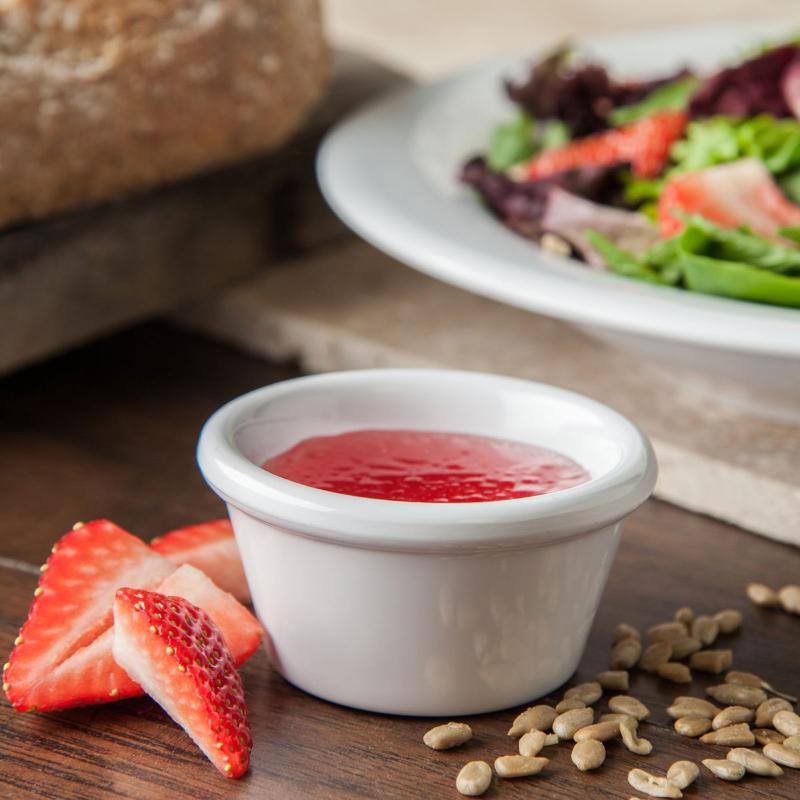 Carlisle S85202 White 2 oz Melamine Smooth Ramekin - Perfect for Desserts, Condiments & Food Presentation in Restaurants, Catering & Home Kitchens