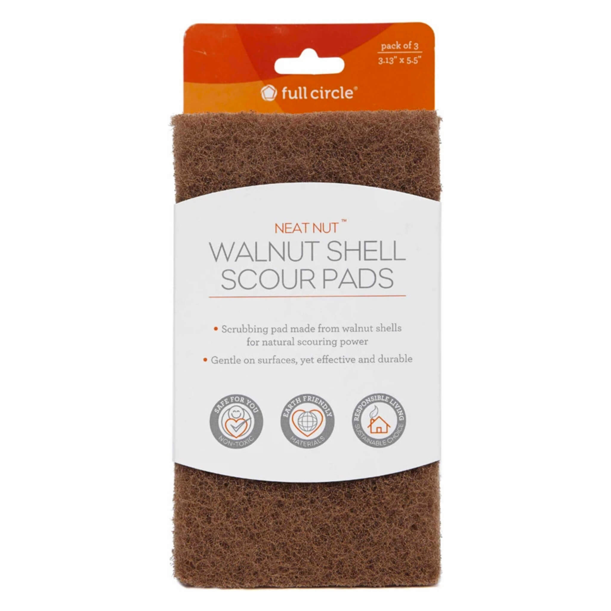 Premium Walnut Scouring Pads - Natural & Eco-Friendly Cleaning Sponges for Kitchen, Cookware, and Stainless Steel - Gentle Yet Effective Scrubbing for Pots, Pans, and Dishes