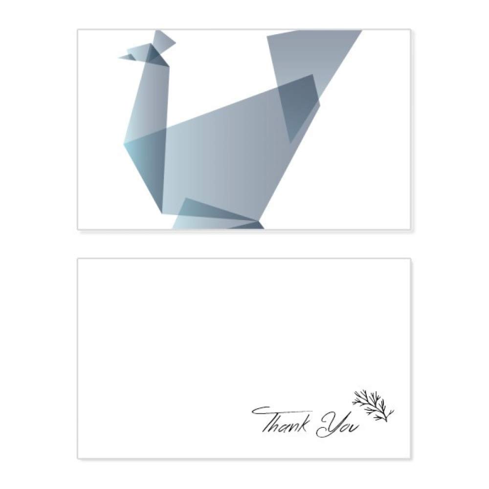 Origami Abstract Peacock Geometric Thank You Card - Elegant Birthday, Wedding, Appreciation Greeting Card for Special Occasions & Memorable Events