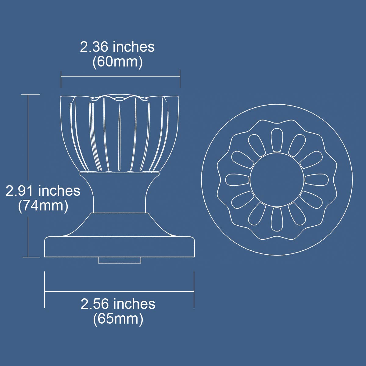 (7 Pack) Vintage Fluted Crystal Door Knobs - Satin Nickel Finish with Round Rosette - Perfect for Home Renovation, Cabinet Upgrades & DIY Furniture Projects