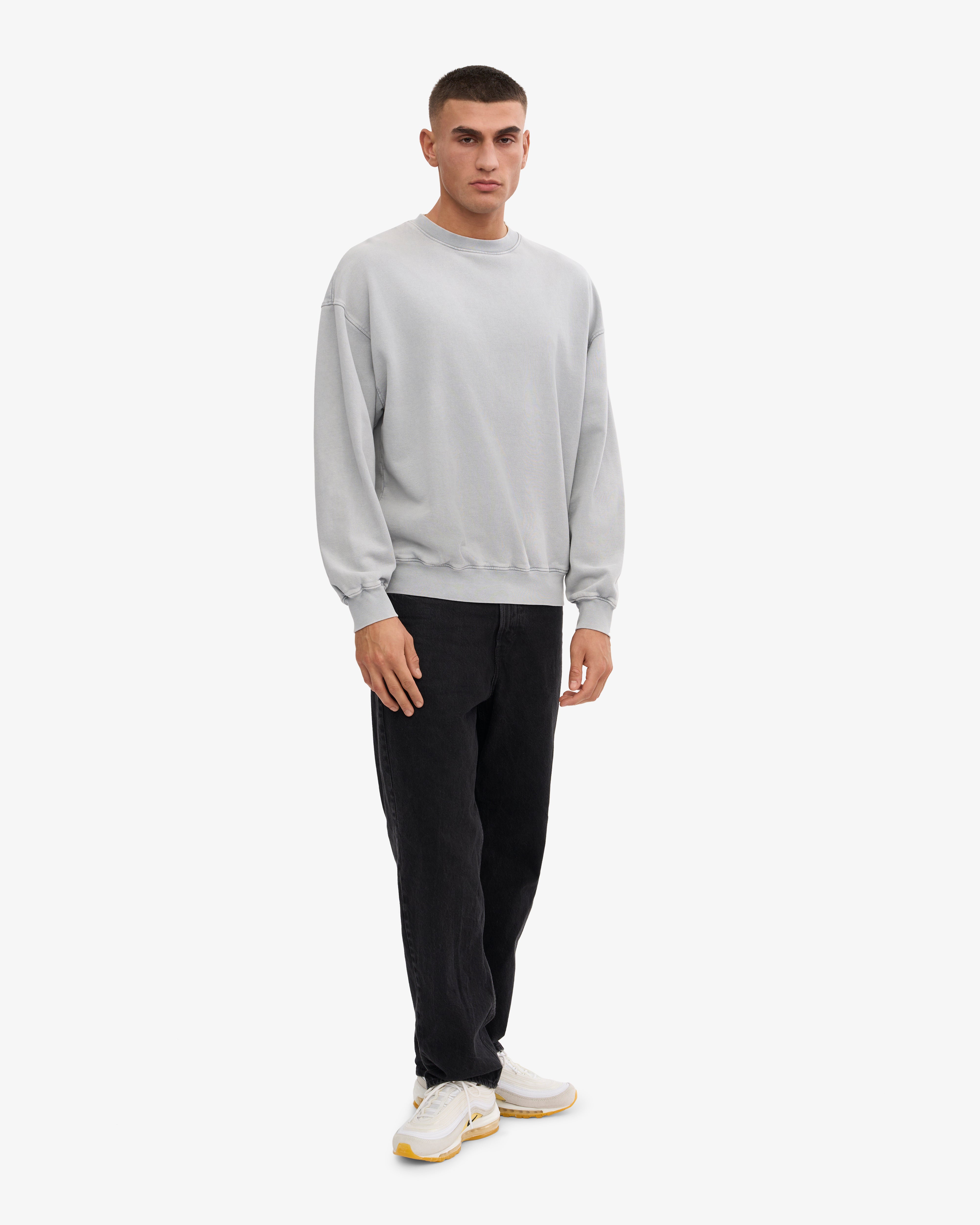 Organic Oversized Crewneck Sweatshirt - Faded Grey | Soft & Comfortable Unisex Pullover for Casual Wear & Loungewear