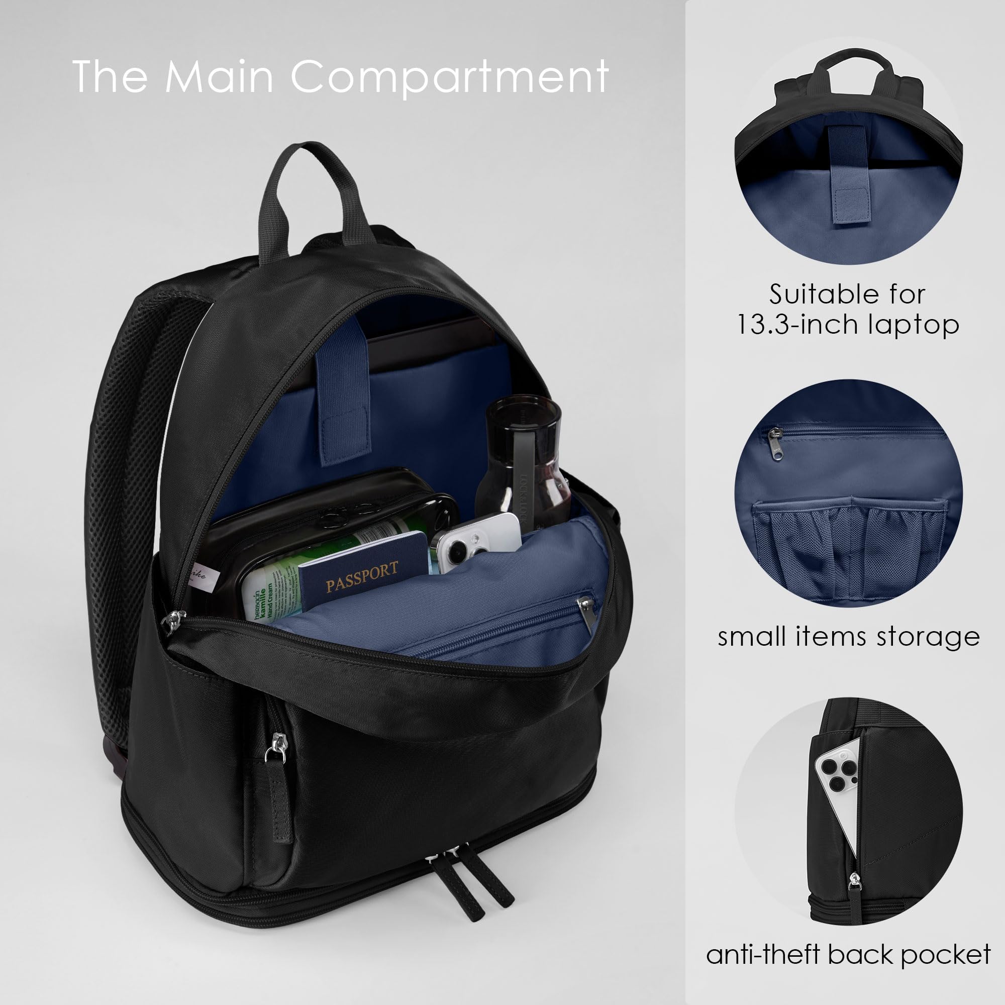 Women's Small Gym Backpack 26L - Waterproof Expandable Shoe Compartment for Workout & Travel