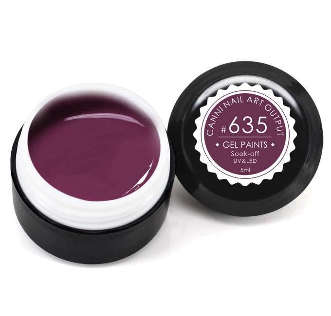 CANNI 5ml UV Gel Nail Polish - Soak Off Gel Paint for Nail Art, Solid Colors Gel Lacquer, Long Lasting Nail Varnish for Manicures & Pedicures - Perfect for Salon, Home Use & DIY Nail Designs (Color 635)