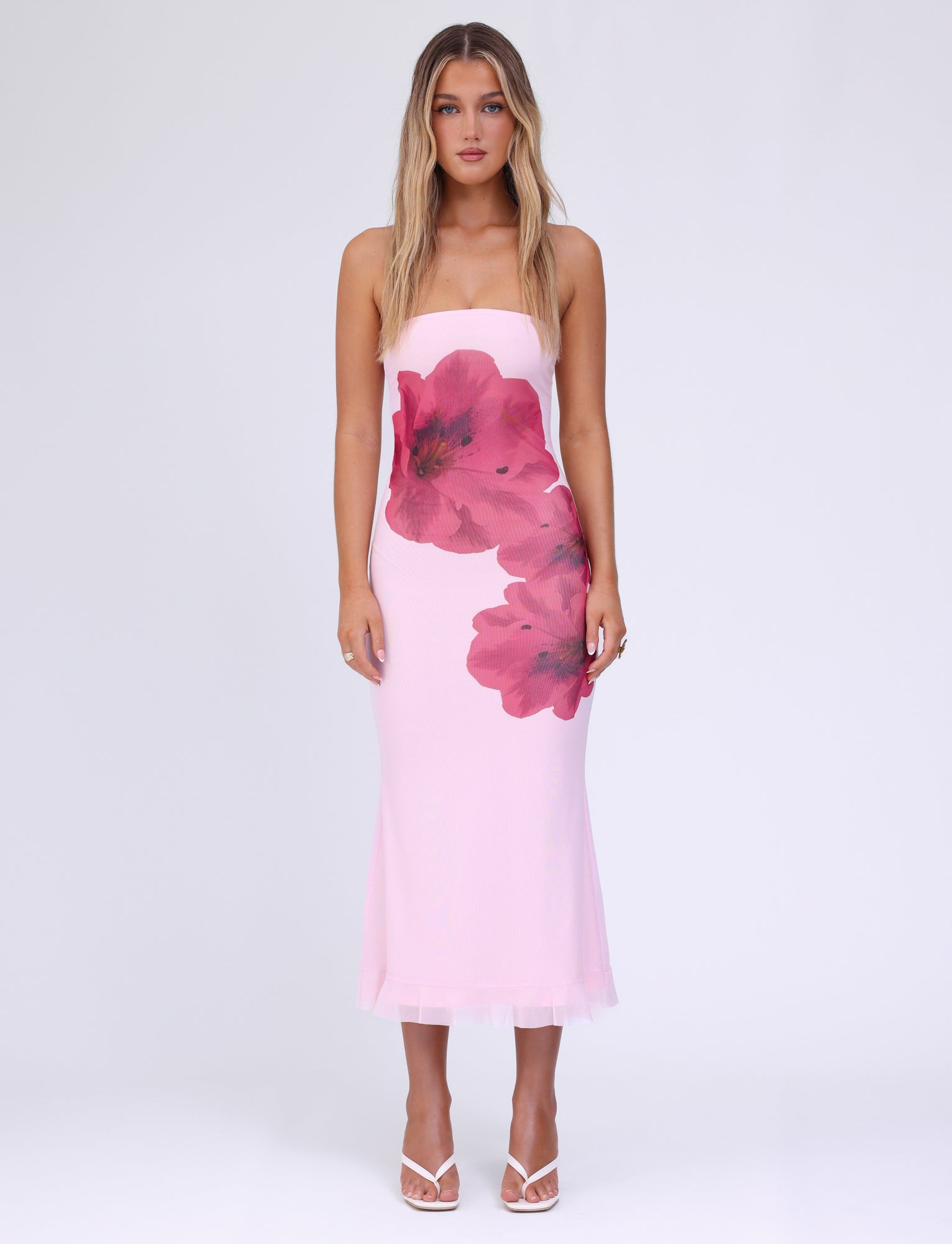 LILLIAN DRESS in Baby Pink - Elegant Floral Summer Dress for Women | Perfect for Weddings, Parties & Date Nights