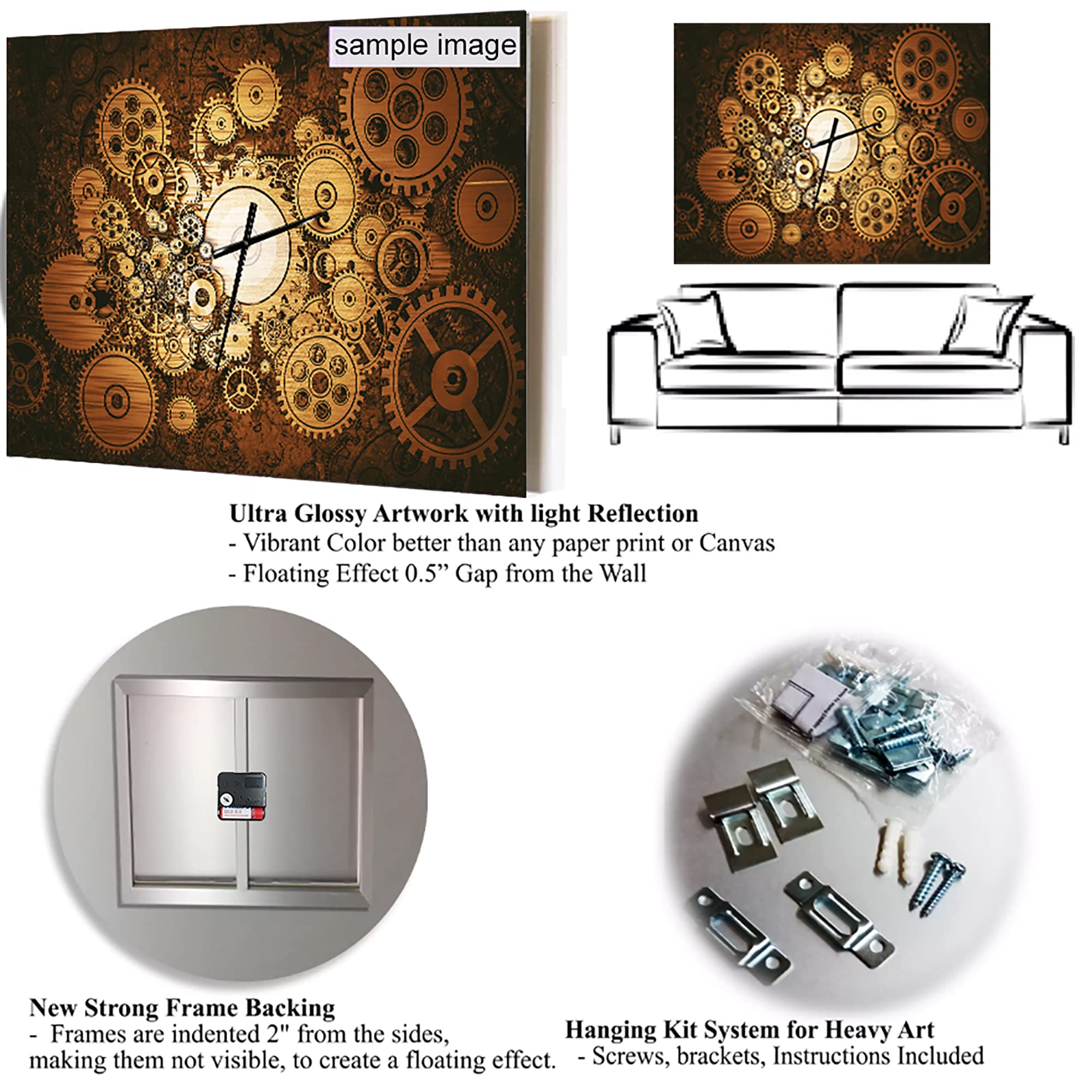DesignQ 'Path to Sunlight in Autumn Forest' Modern Wall Clock - Silent Non-Ticking Battery Operated, Perfect for Home, Bedroom, Bathroom, Office & Living Room Decor | Adds Nature-Inspired Elegance to Any Space