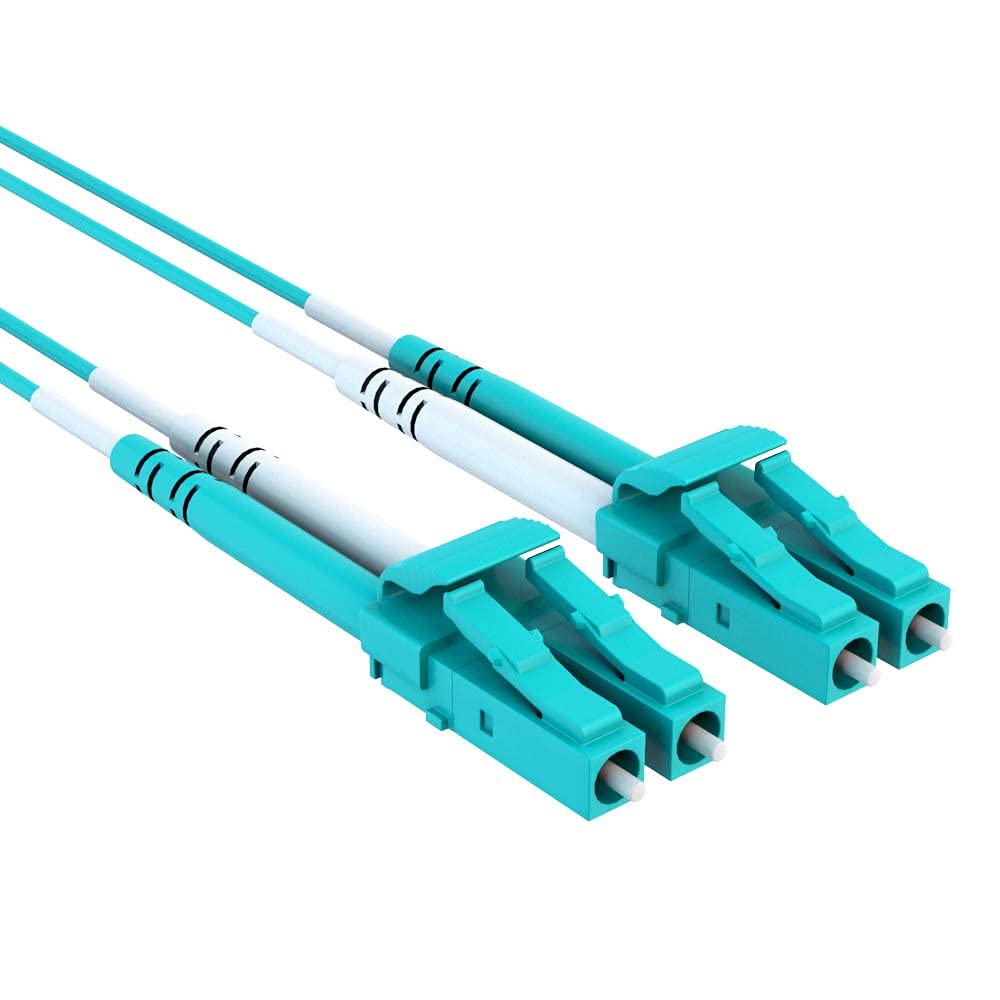 5-Pack LC/LC Duplex OM4 Multimode Fiber Patch Cable 2.5m (8.2ft) 40/100GB 50/125 Aqua - High-Speed Data Center, Server Room & Network Rack Connectivity Solution