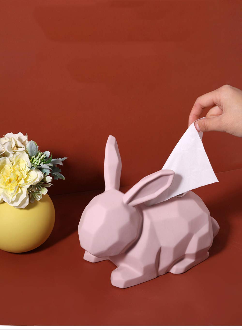 HUANSUN Nordic Tissue Box - Stylish Pink Napkin Holder for Living Room, Dining Table, Office | Creative Home Decor & Housewarming Gift | Perfect for Modern, Scandinavian, and Minimalist Interiors