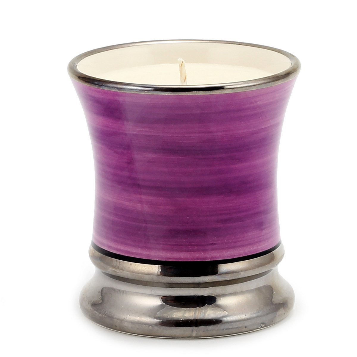 DERUTA CANDLES: Luxury Shaped Cup in Viola Platino Design with Milano Vanilla Scent - Perfect for Home Decor, Wedding Centerpieces & Relaxing Aromatherapy