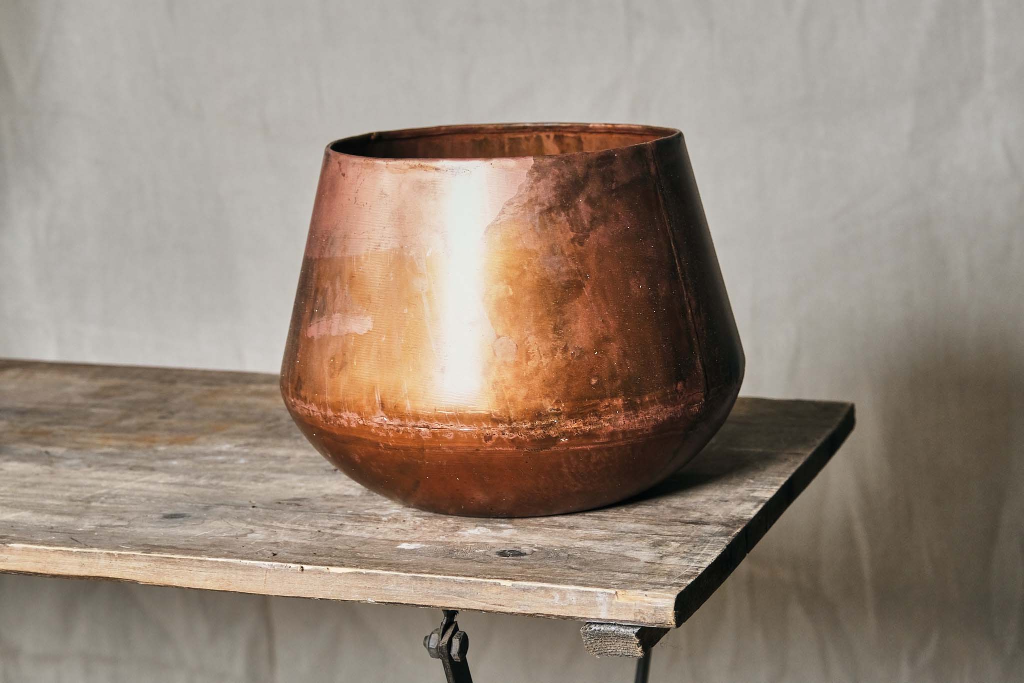Vintage Copper Plant Pots - 15cm & 20cm Diameter for Indoor/Outdoor Decor | Perfect for Succulents, Herbs & Small Plants | Modern Home & Garden Decorating Ideas