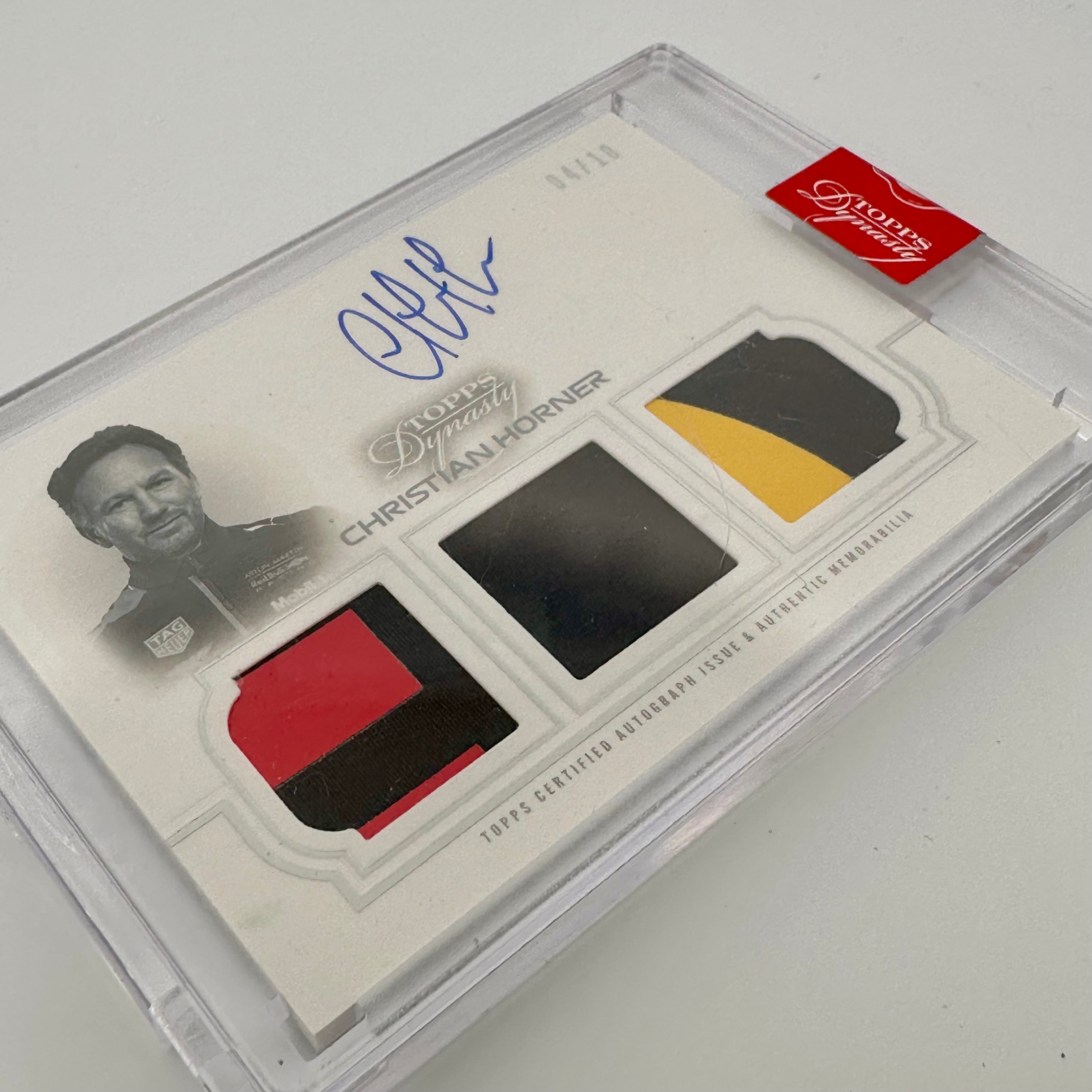 2020 Topps Dynasty F1 Christian Horner Triple Relic Auto Card - Rare Collectible for Formula 1 Fans, Racing Memorabilia, Perfect for Display & Investment