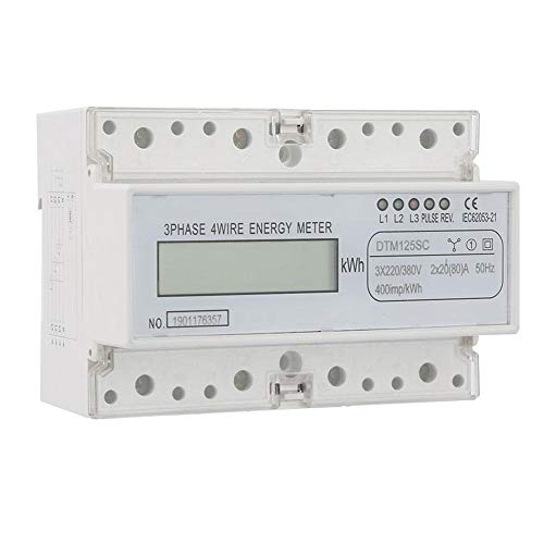 3 Phase Digital Electric Power Meter 220V/380V 20-80A LCD Display - Accurate Energy Consumption kWh Meter for Industrial & Commercial Use - Monitor Electricity Usage in Factories, Warehouses and Office Buildings