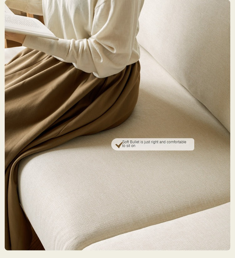 Solid Oak Wood Sofa with Premium Fabric Upholstery - Durable & Stylish Living Room Furniture for Home & Office Comfort