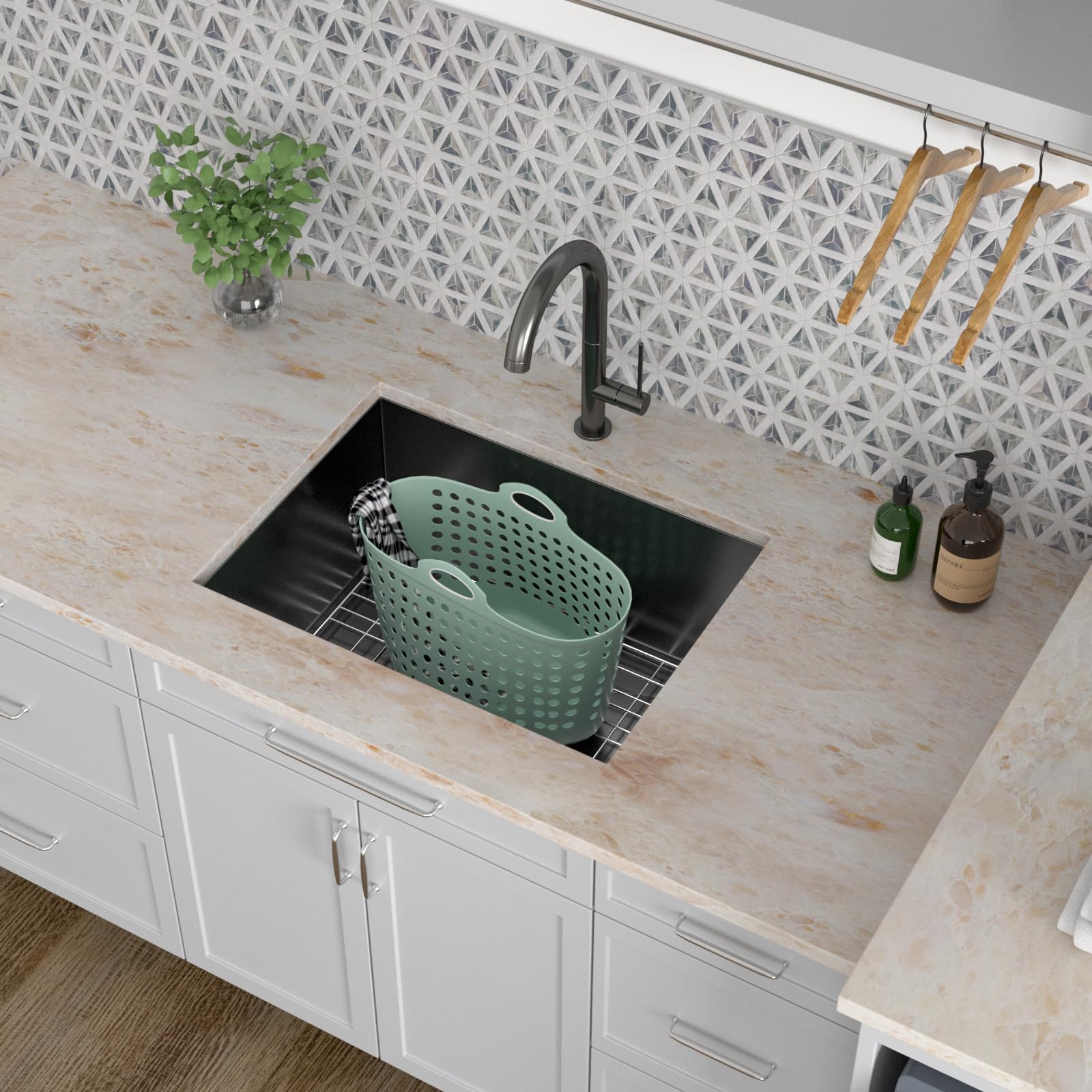 Kichae 21x18 Inch Undermount Laundry Utility Sink - 12