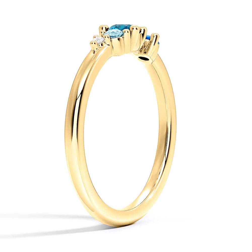 5 Stone Lab Grown Gemstone & Diamond Promise Ring for Women - Ethical Engagement, Anniversary & Wedding Jewelry Gift - Perfect for Proposals, Valentine's Day & Special Occasions