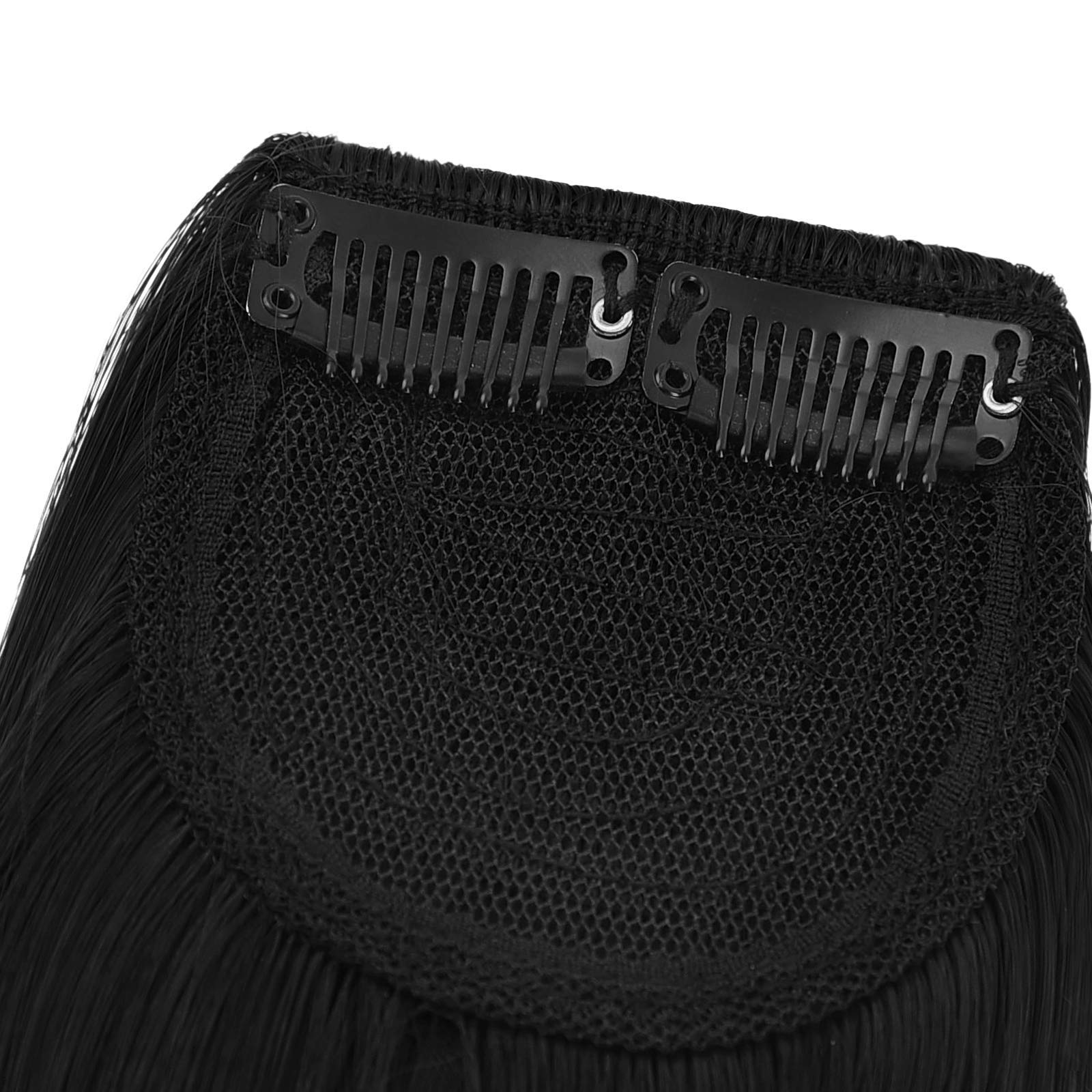 REECHO 8 Inch Clip in Hair Extensions for Women - Thick Hair Topper for Thinning Hair - Black Human Hair Extensions for Volume & Length - Perfect for Daily Wear, Parties & Special Occasions