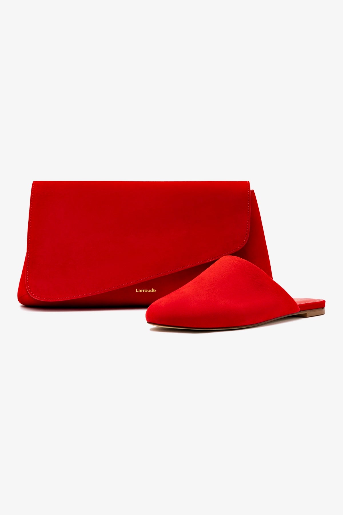 Venice Flat Mule Slides & Pouch Set - Women's Suede House Slippers with Storage Bag | Comfortable Indoor/Outdoor Slippers for Home, Spa, Travel & Gift Giving