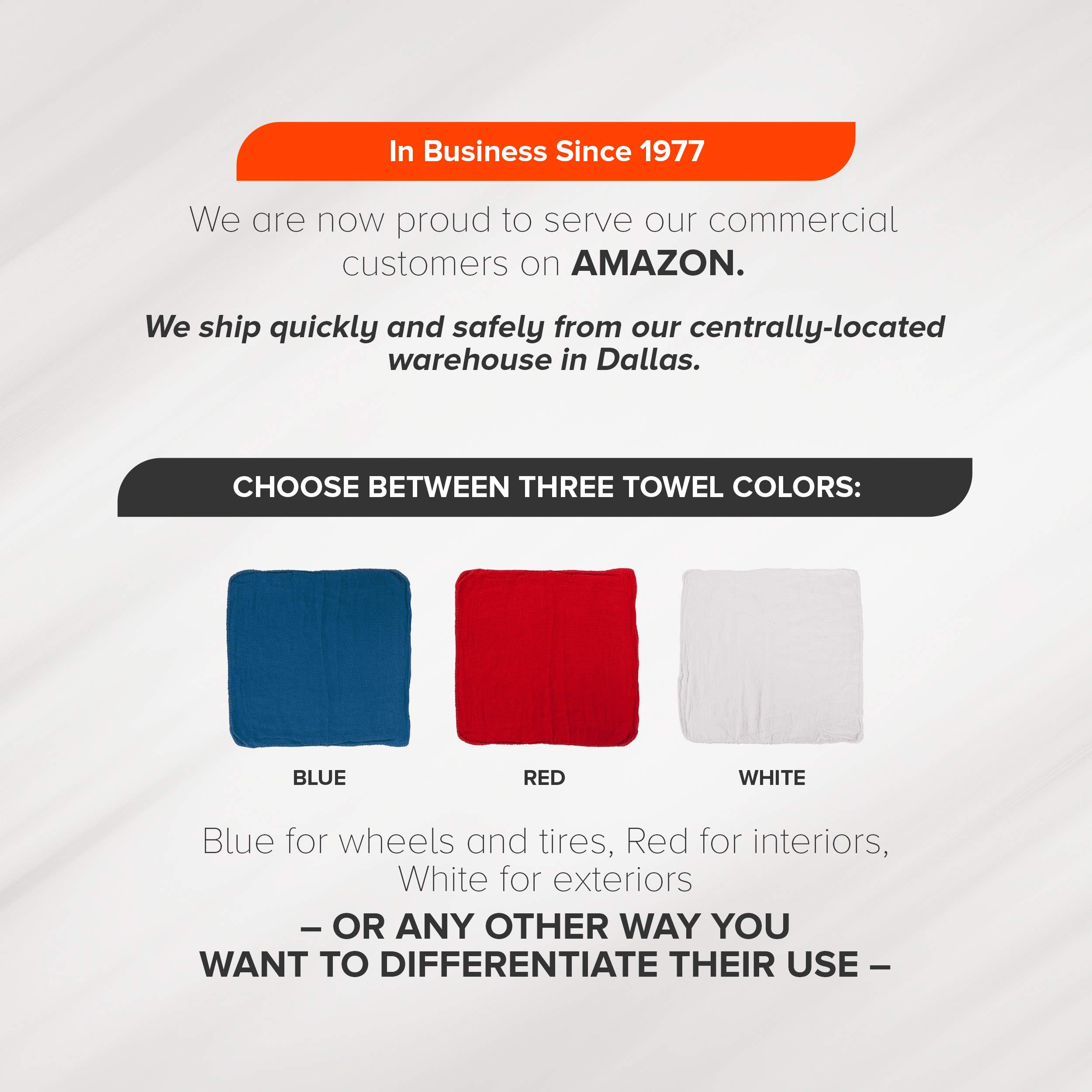 Premia Kitchen Bulk Shop Towels - 300 Pack 14x14 Inch 100% Cotton Reusable Cleaning Rags - Heavy Duty Absorbent Towels for Garage, Workshop & Commercial Use - Oil & Grease Resistant White Huck Towels - Perfect for Automotive, Industrial & Restaurant Cleaning