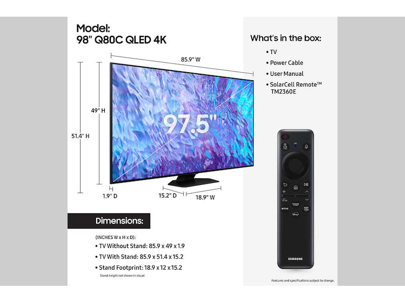 Samsung Q80C 55-Inch QLED 4K UHD Smart TV with Alexa Built-in - Perfect for Home Theater & Gaming Entertainment