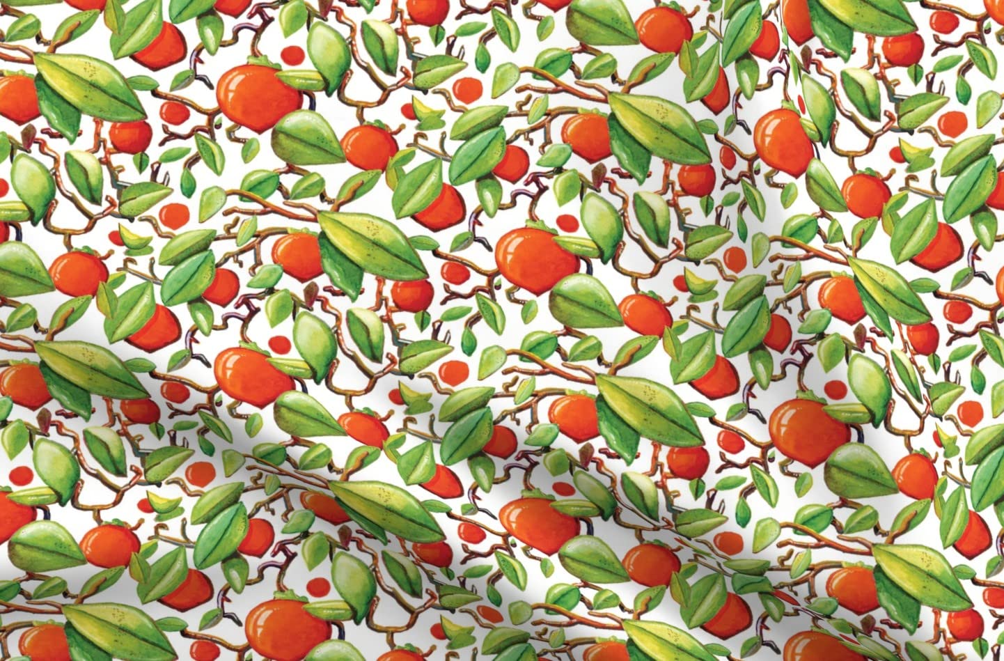 Premium Spoonflower Fabric - Watercolor Botanical Branch Print on Soft Minky Fabric (Fat Quarter) for Sewing Projects | DIY Baby Blankets, Quilt Backing, Plush Toys & Home Decor