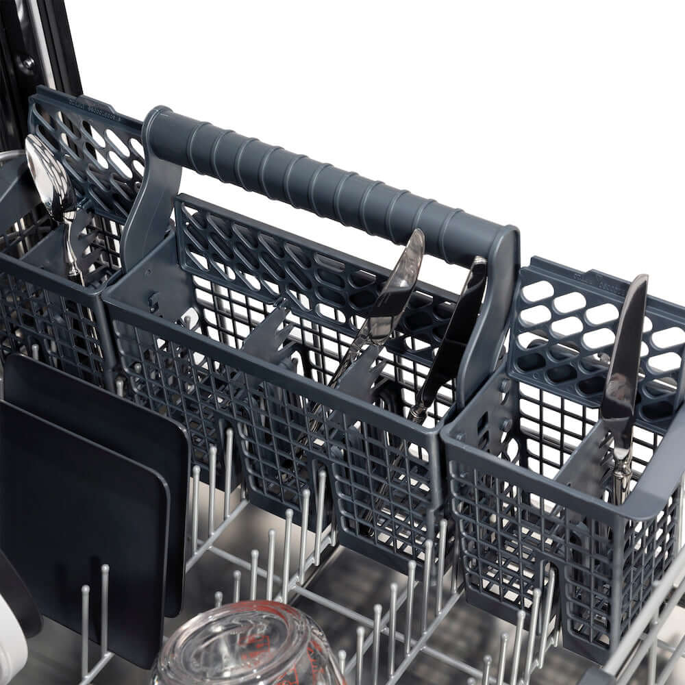 ZLINE Autograph Edition 24 Inch Monument Series 3rd Rack Top Touch Control Tall Tub Dishwasher - Custom Panel Ready with Champagne Bronze Handle, 45dBa (DWMTZ 24 CB) - Perfect for Modern Kitchens and Open Concept Homes