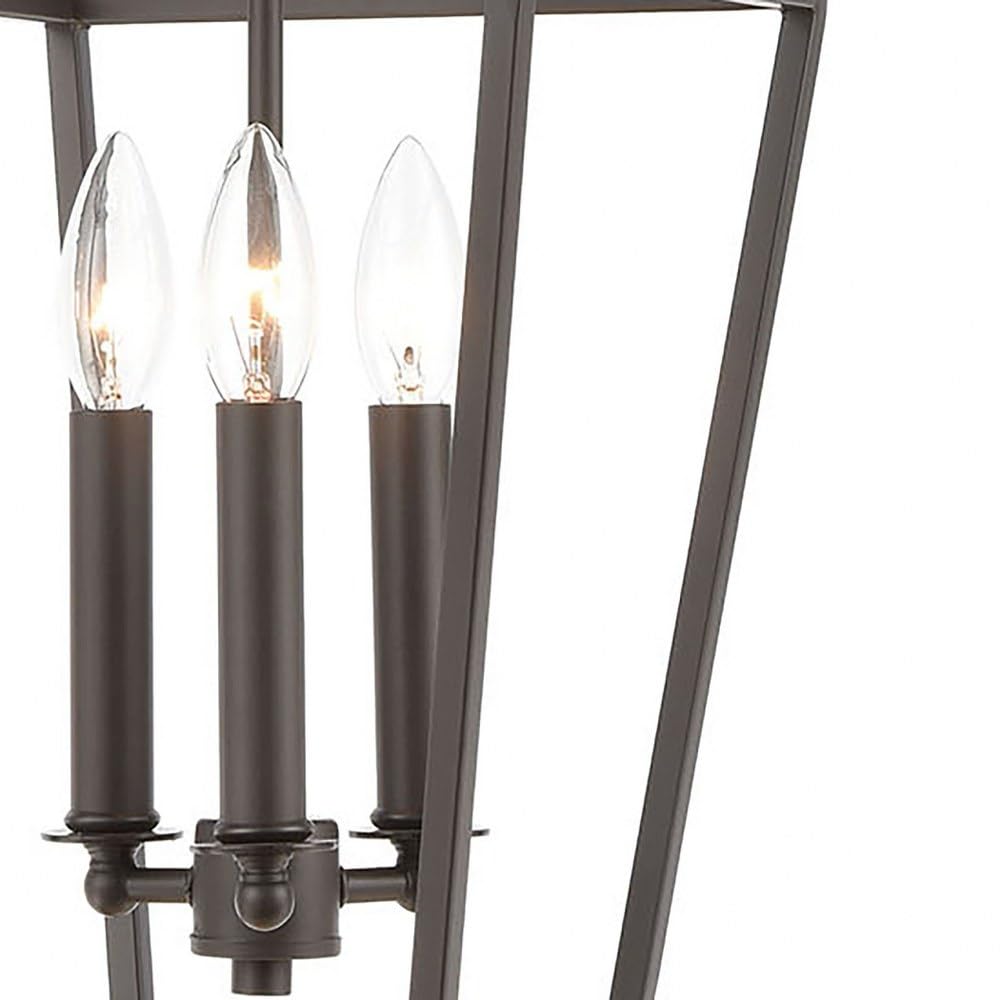 Geometric Style Mini Pendant Light with 3 Exposed Bulbs - Oil Rubbed Bronze Finish - 31-BEL-3353602 - Bailey Street Home - Perfect for Kitchen Island, Dining Room, or Entryway Lighting