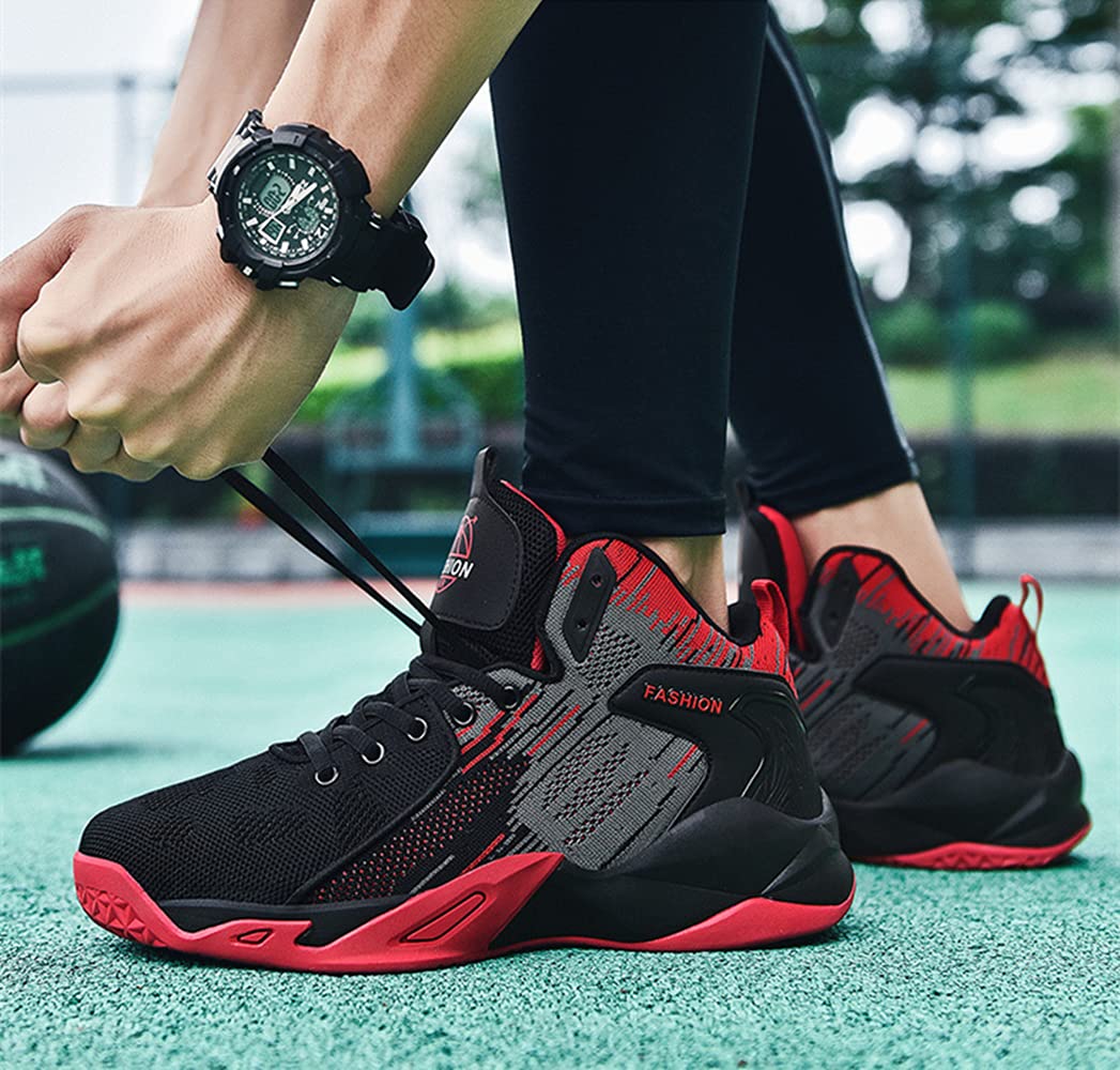 Floette Men's High Top Basketball Shoes - Breathable Athletic Sneakers for Casual Walking & Basketball - Perfect for Gym, Streetwear & Outdoor Sports