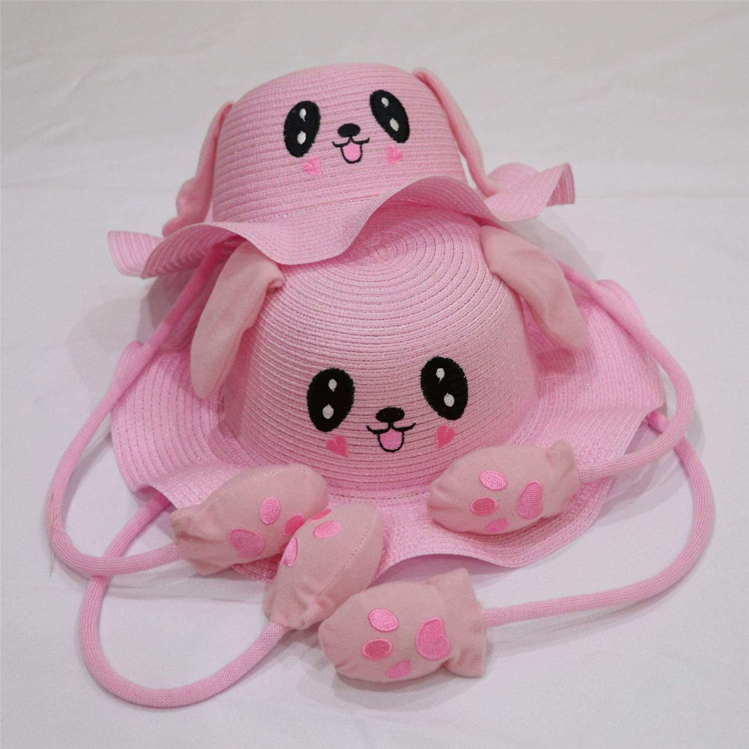 JJEUWE Kids Bunny Fisherman Hats with Movable Ears - Cute Easter Bunny Costume Accessories for Girls Boys, Perfect for Easter Party, Spring Festival, Photo Props and Dress Up Play
