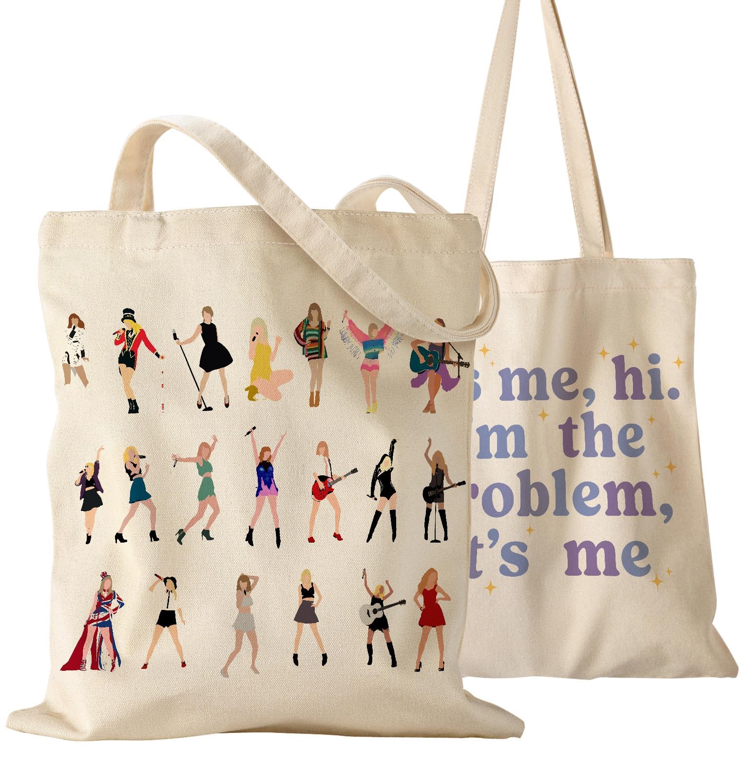 STSNano Stylish Canvas Tote Bag for Women - Reusable Eco-Friendly Shoulder Bag - Perfect for Work, Shopping & Travel (Gift Idea) - Trendy Aesthetic Design for Everyday Use