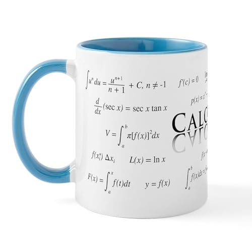 White/Blue Inside - Calculus Equations Mugs