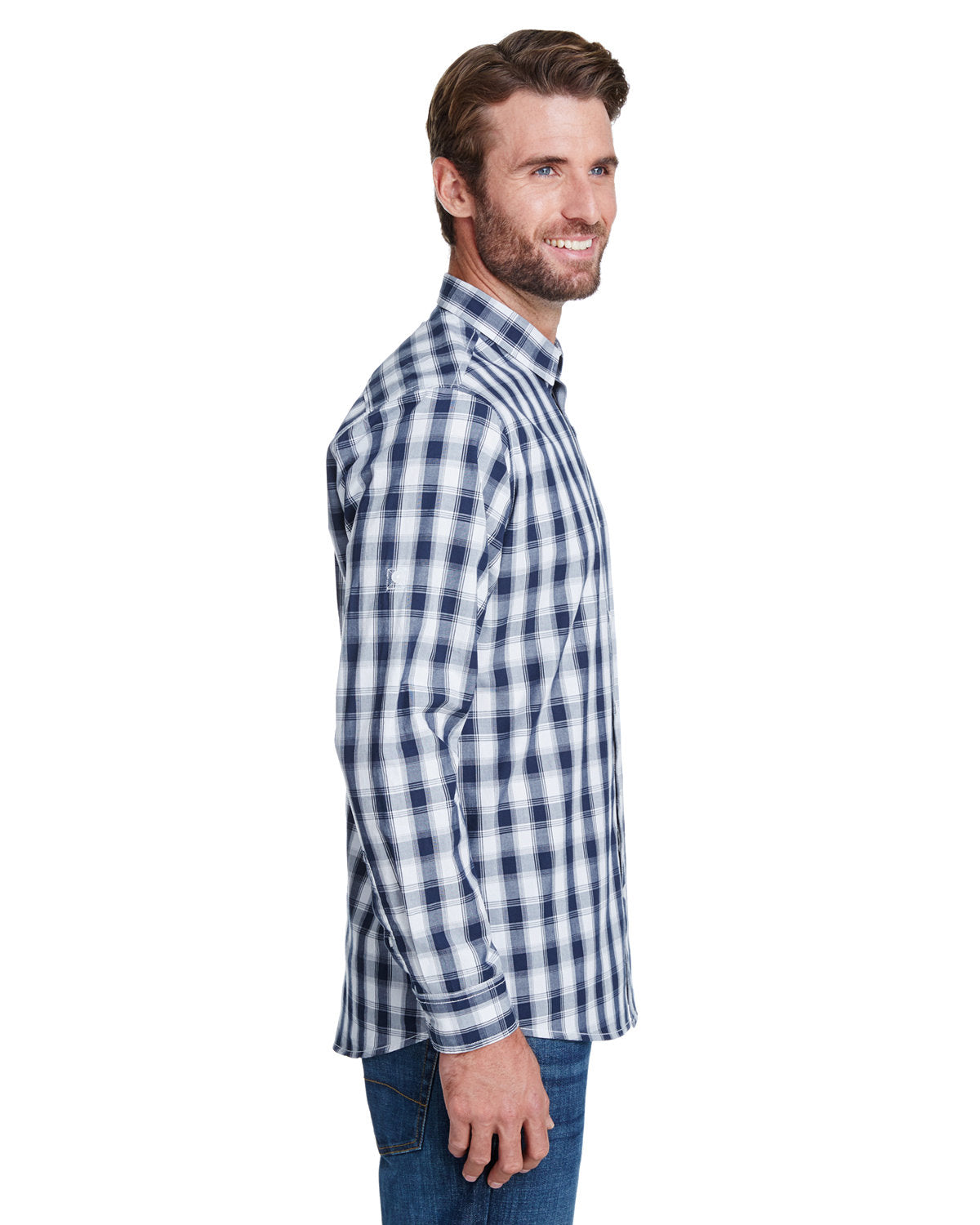 Reprime RP250 Men's Mulligan Check Long Sleeve Cotton Shirt - Artisan Collection for Casual & Business Wear - Perfect for Office, Outdoor & Date Nights