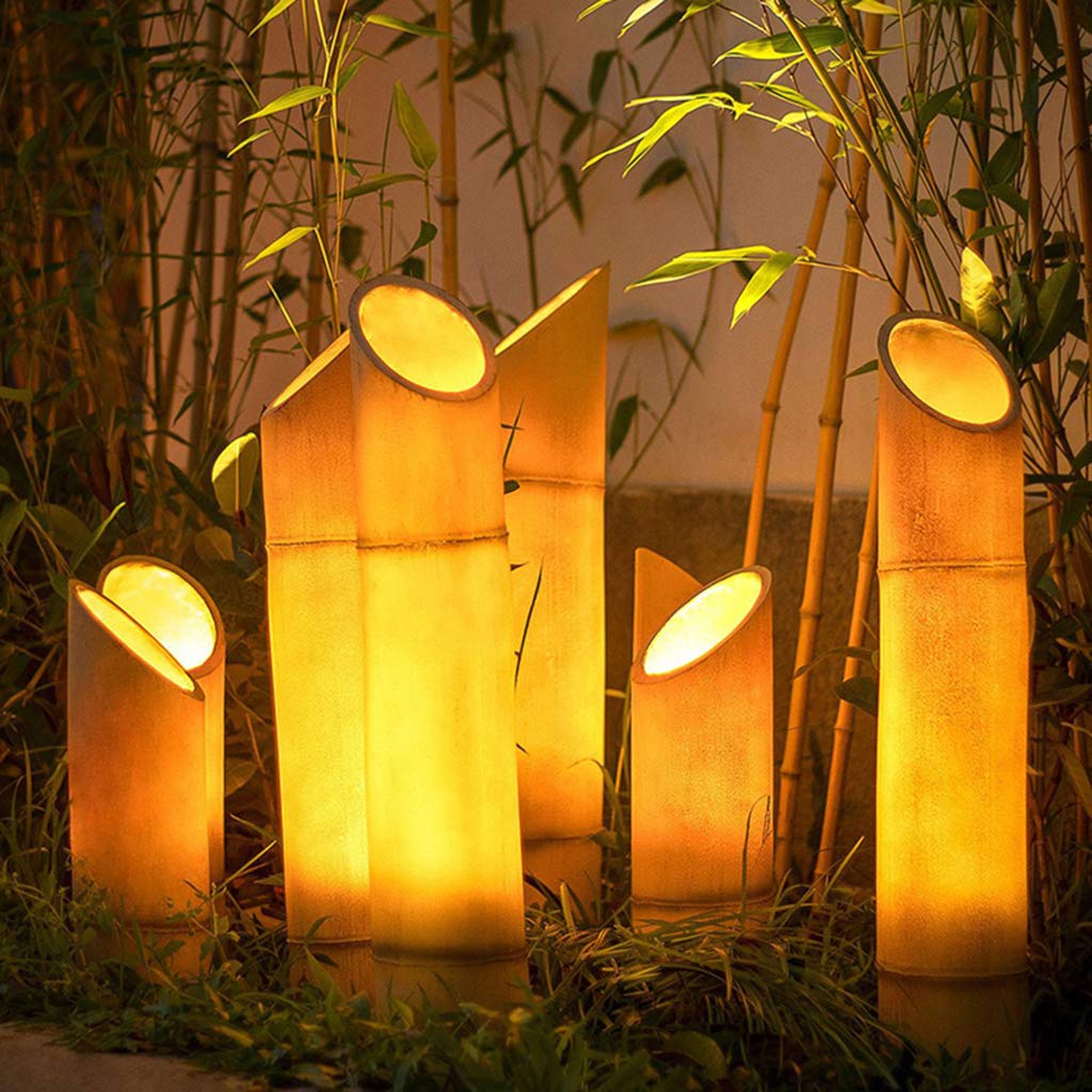 YICOL Solar Garden Lights Outdoor - Waterproof Bamboo LED Pathway Lighting for Yard, Patio, Walkway | Decorative Landscape Lighting for Garden, Driveway, Backyard at Night