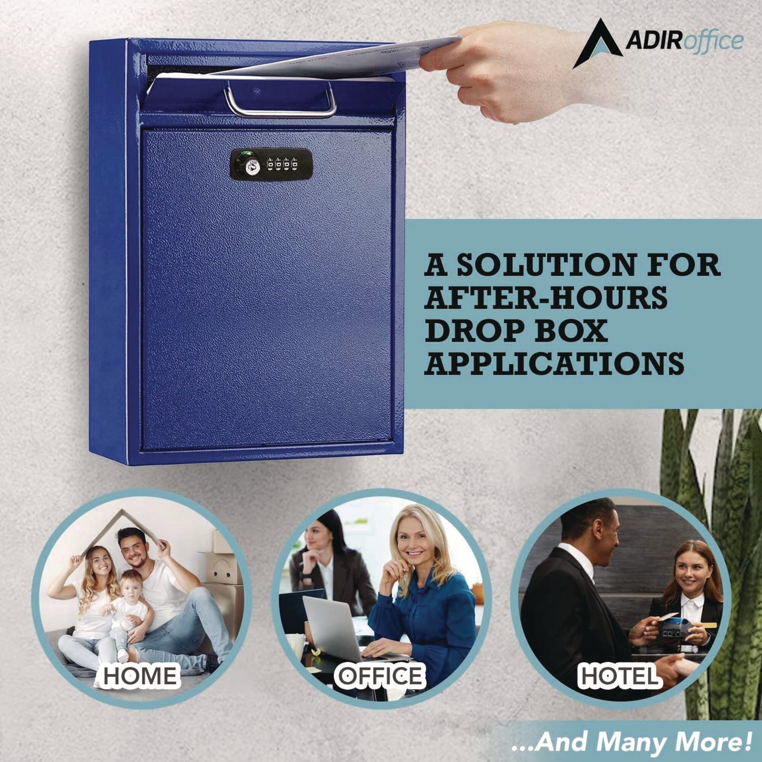Secure Wall Mounted Locking Mailbox with Key & Combination Lock - Large 11.2