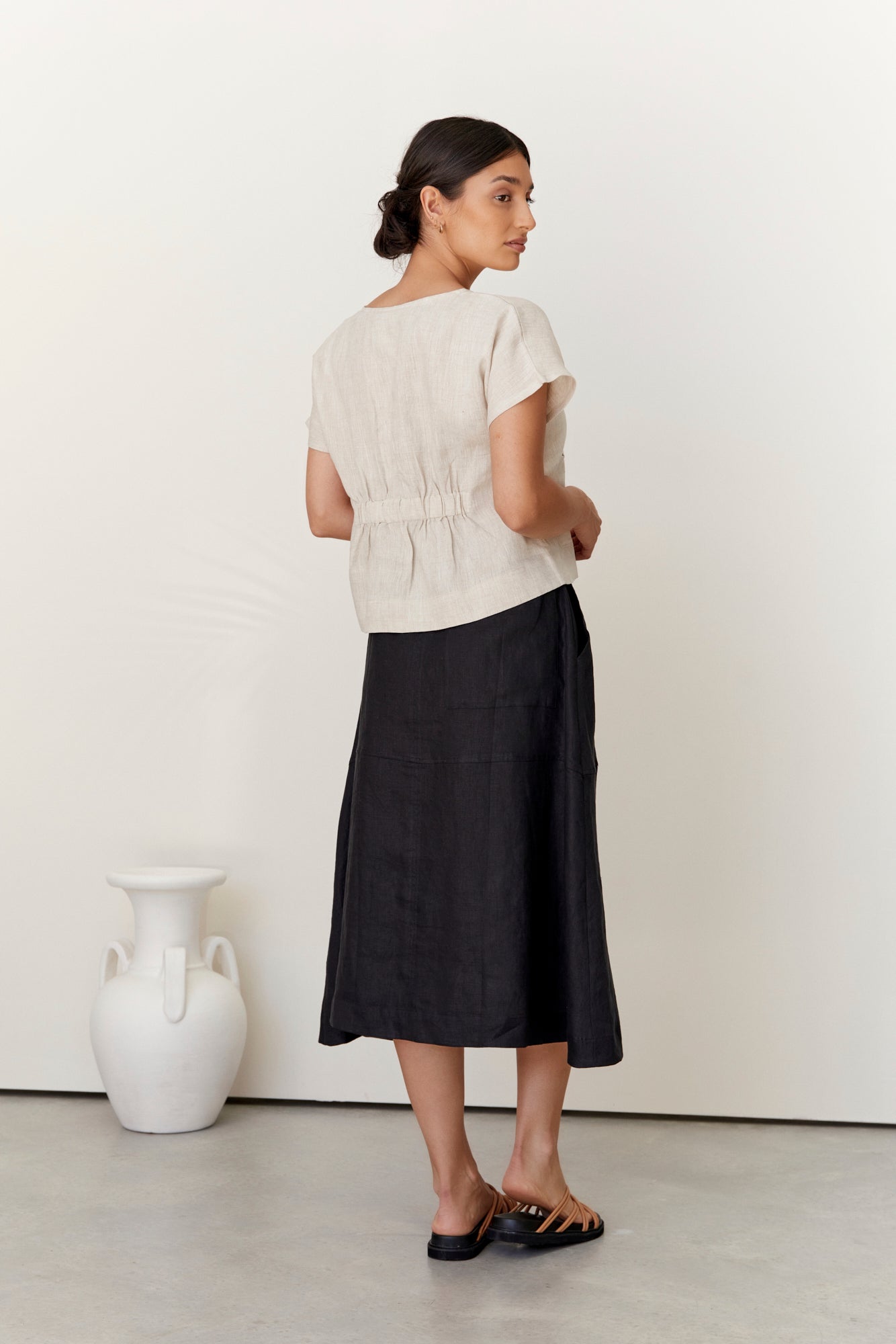 Breathable Linen Skirt for Women - Black | Comfortable Summer Skirt | Perfect for Beach, Vacation & Casual Outfits