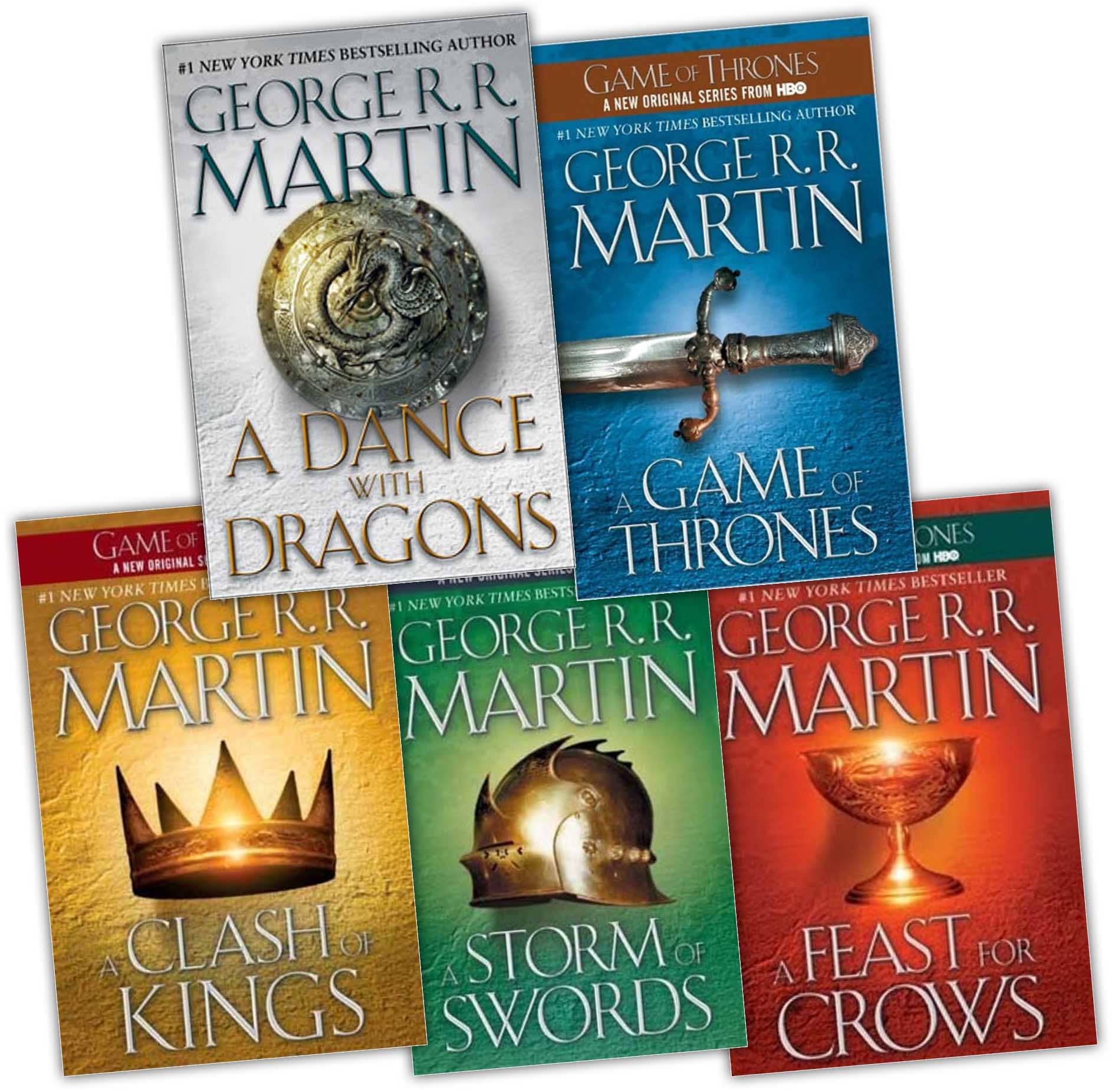 George R.R. Martin A Song of Ice and Fire 5-Book Collection Set - Fantasy Novel Series for Game of Thrones Fans & Epic Fantasy Readers